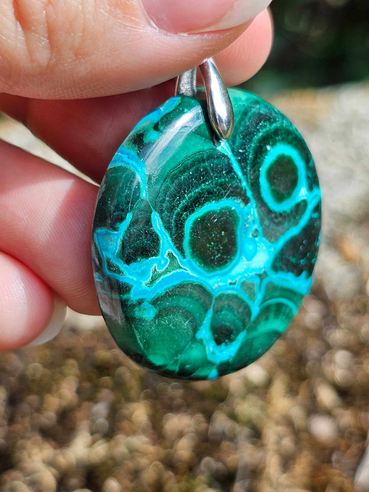 Pendentif Malachite Chrysocolle AAA P21