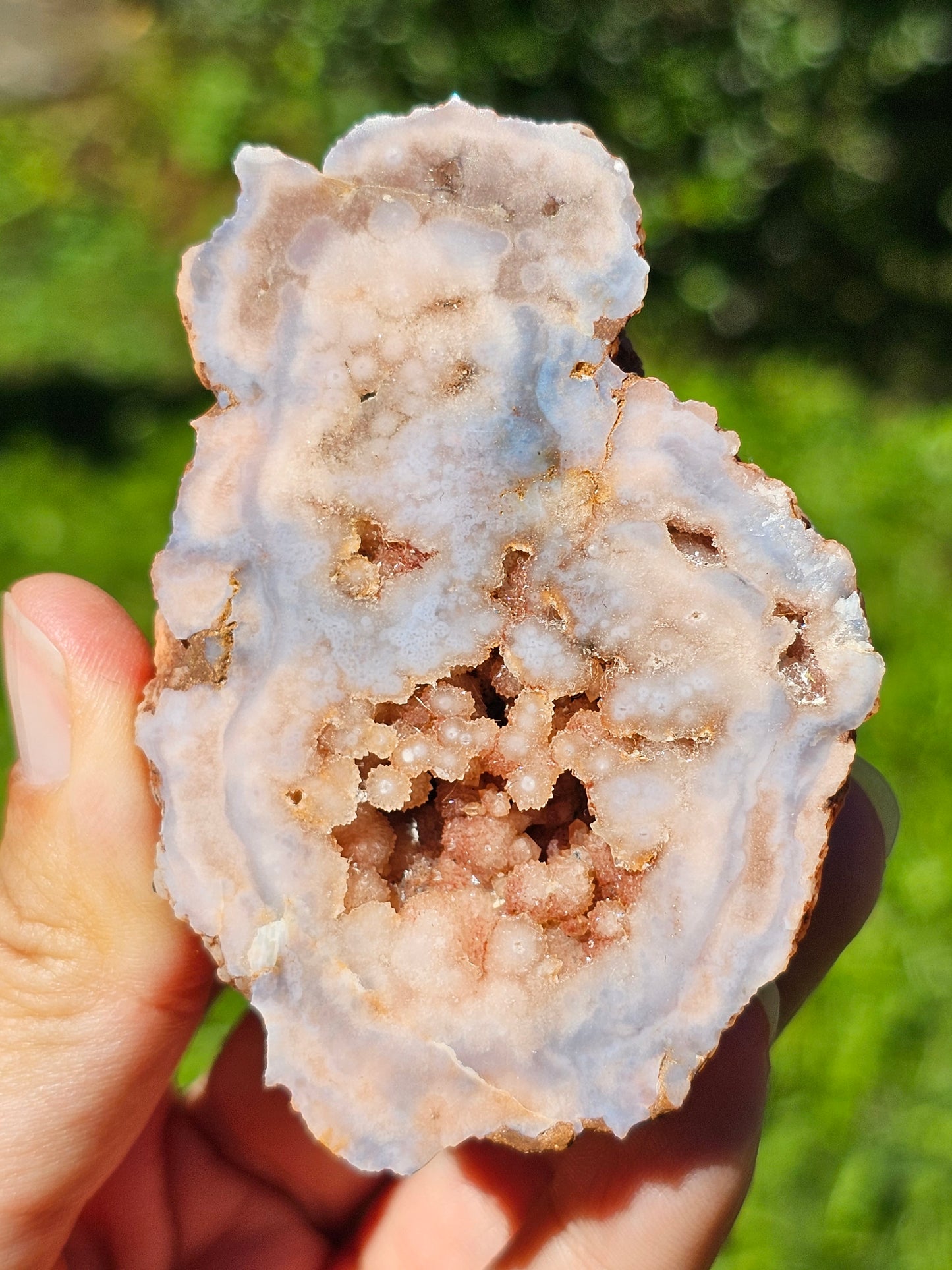 Demi géode Agate fleurs