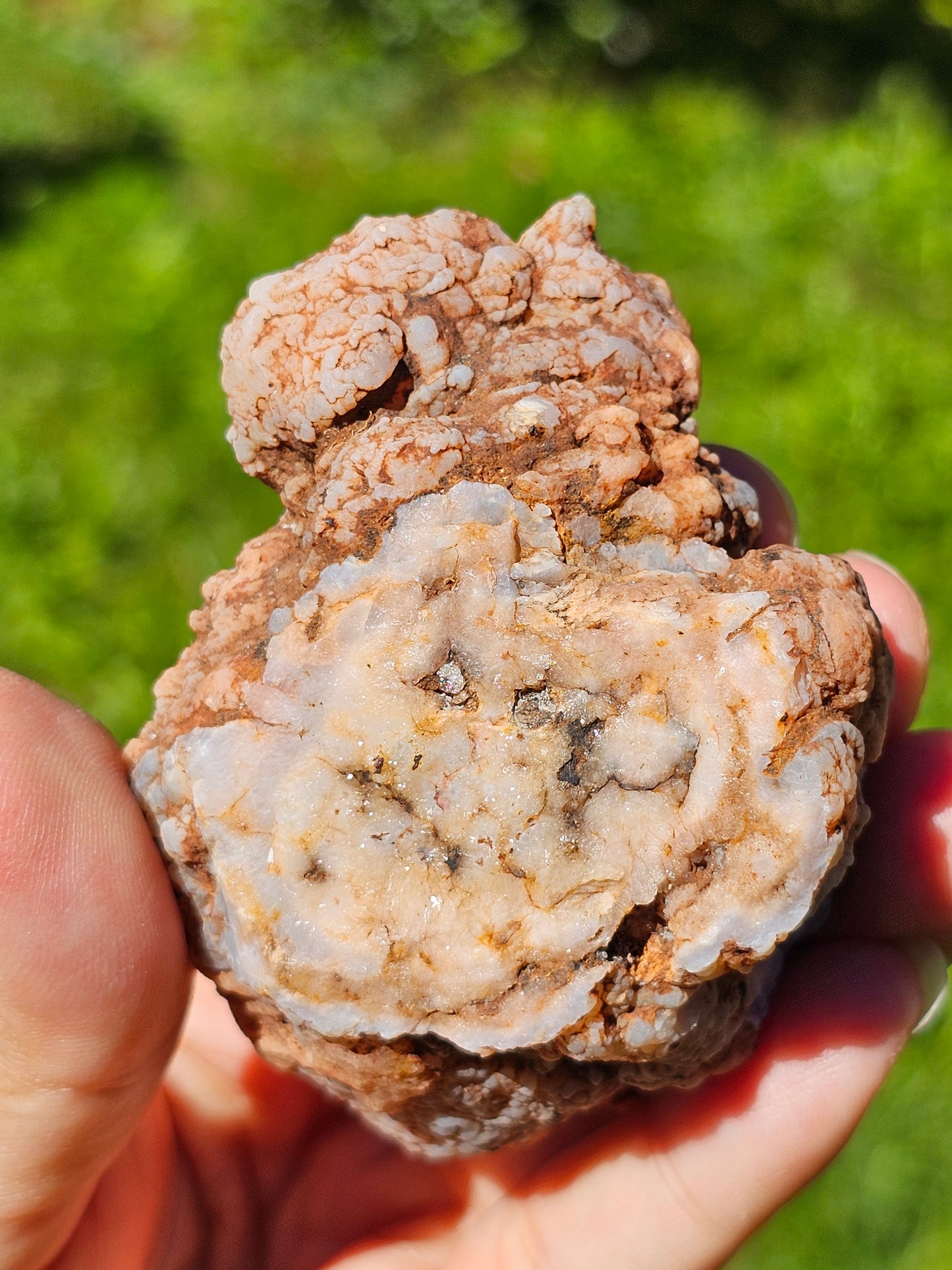 Demi géode Agate fleurs