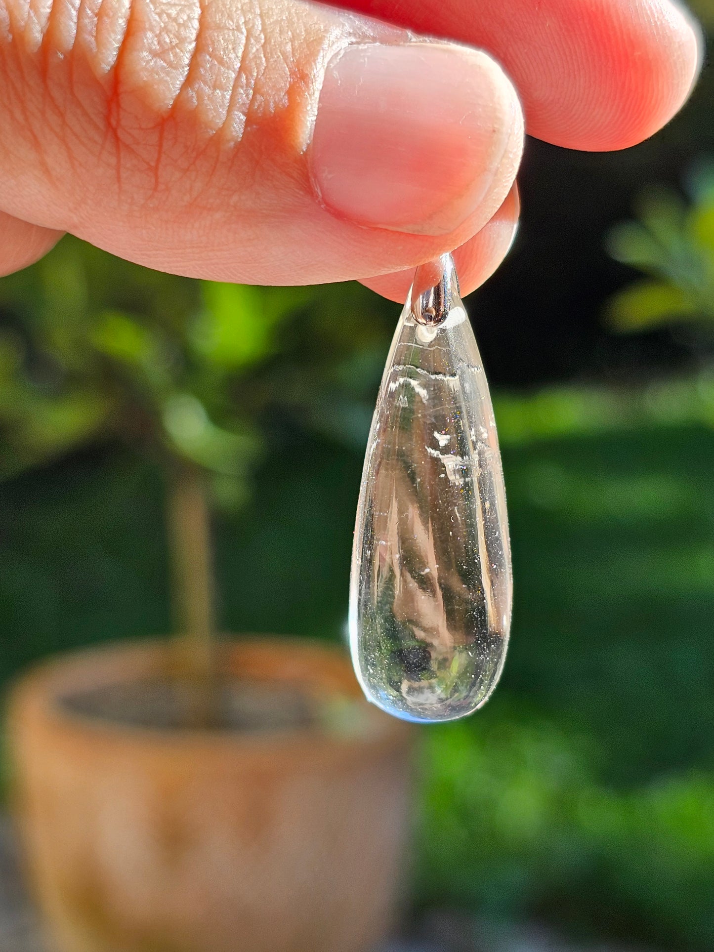 Pendentif Citrine Naturelle AA sur bélière en argent (à choisir)