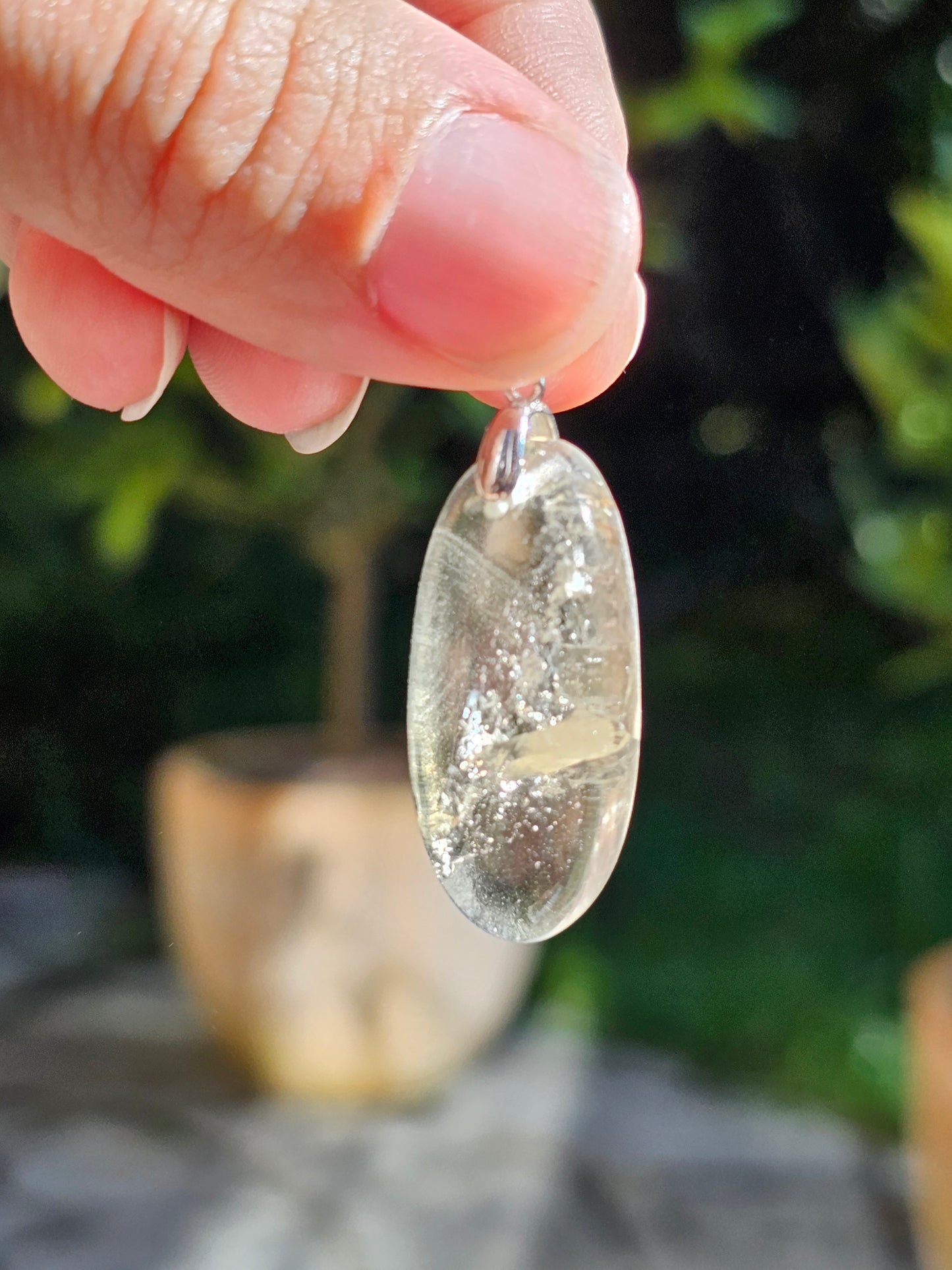 Pendentif Citrine Naturelle AA sur bélière en argent (à choisir)