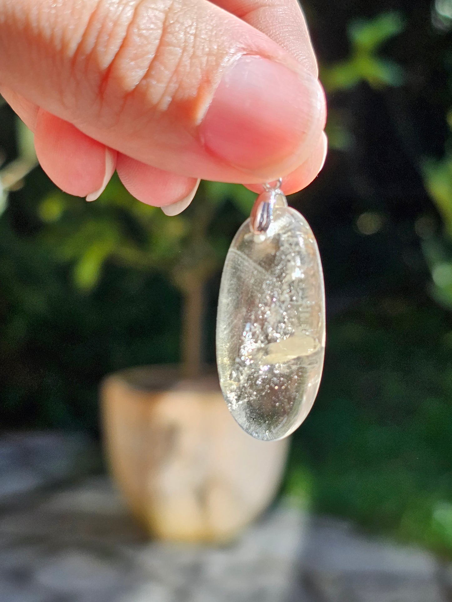 Pendentif Citrine Naturelle AA sur bélière en argent (à choisir)