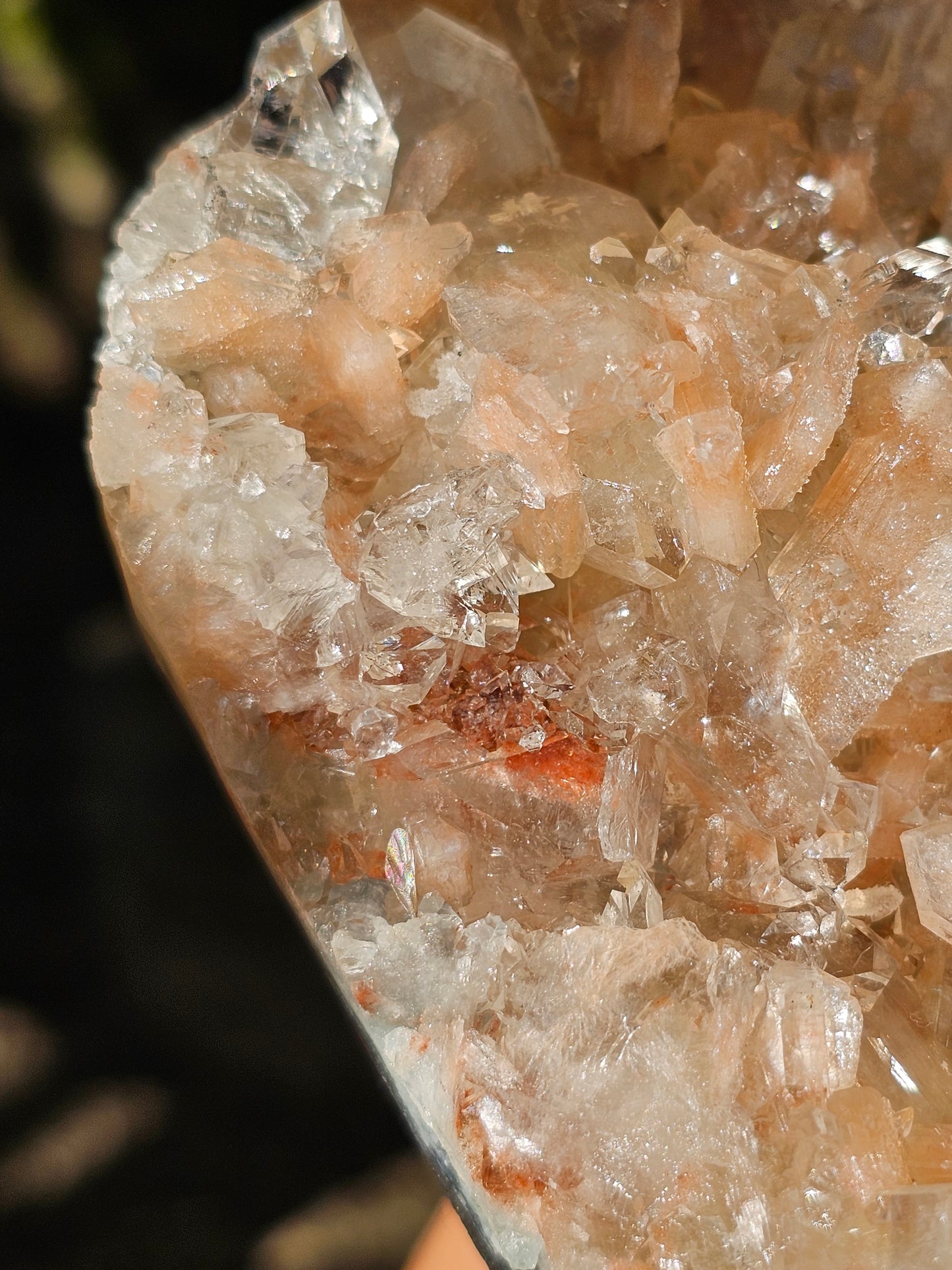 Apophyllite et stilbite d'exception sur Heulandite rose L