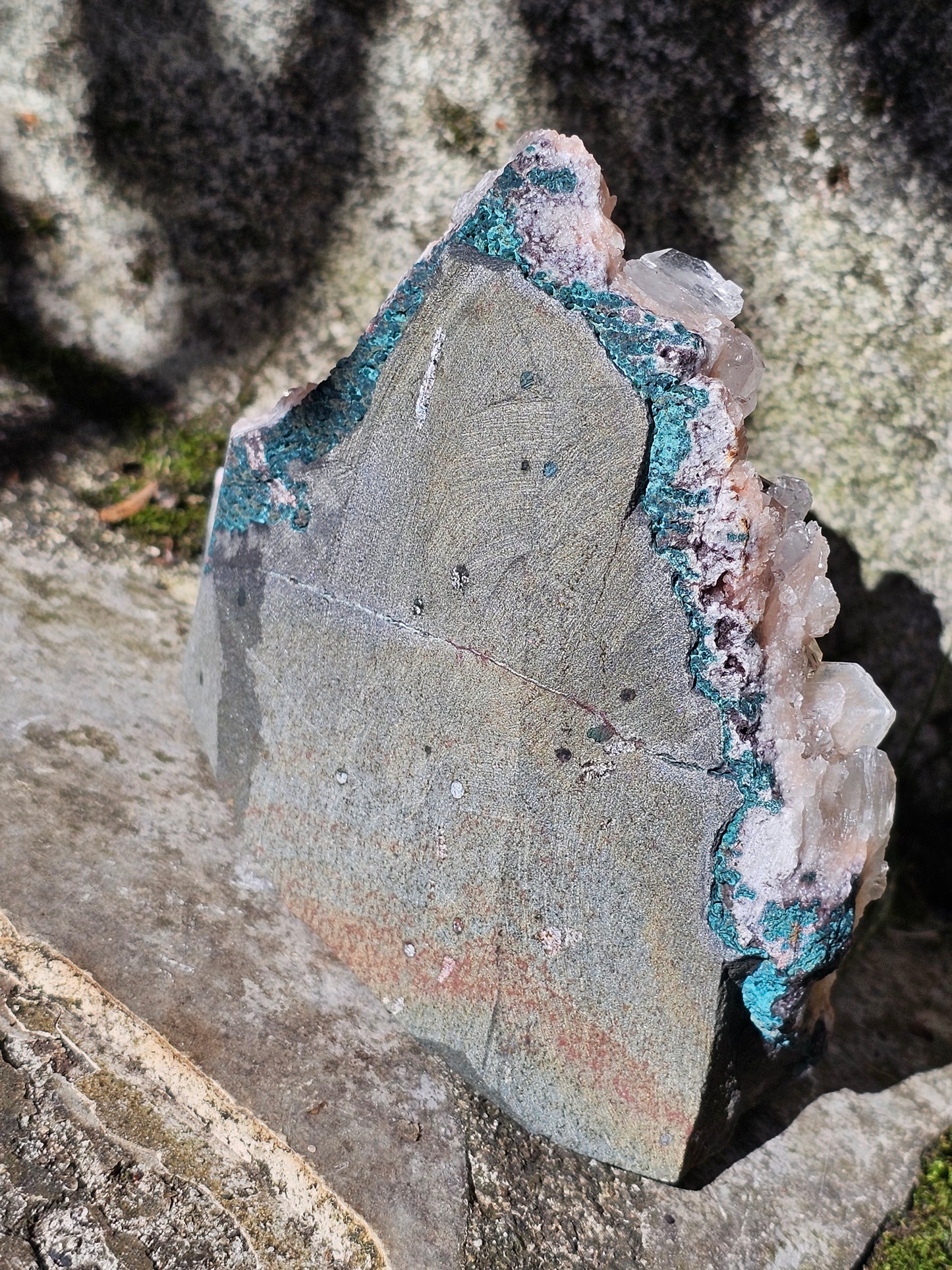 Apophyllite et stilbite sur heulandite rose M