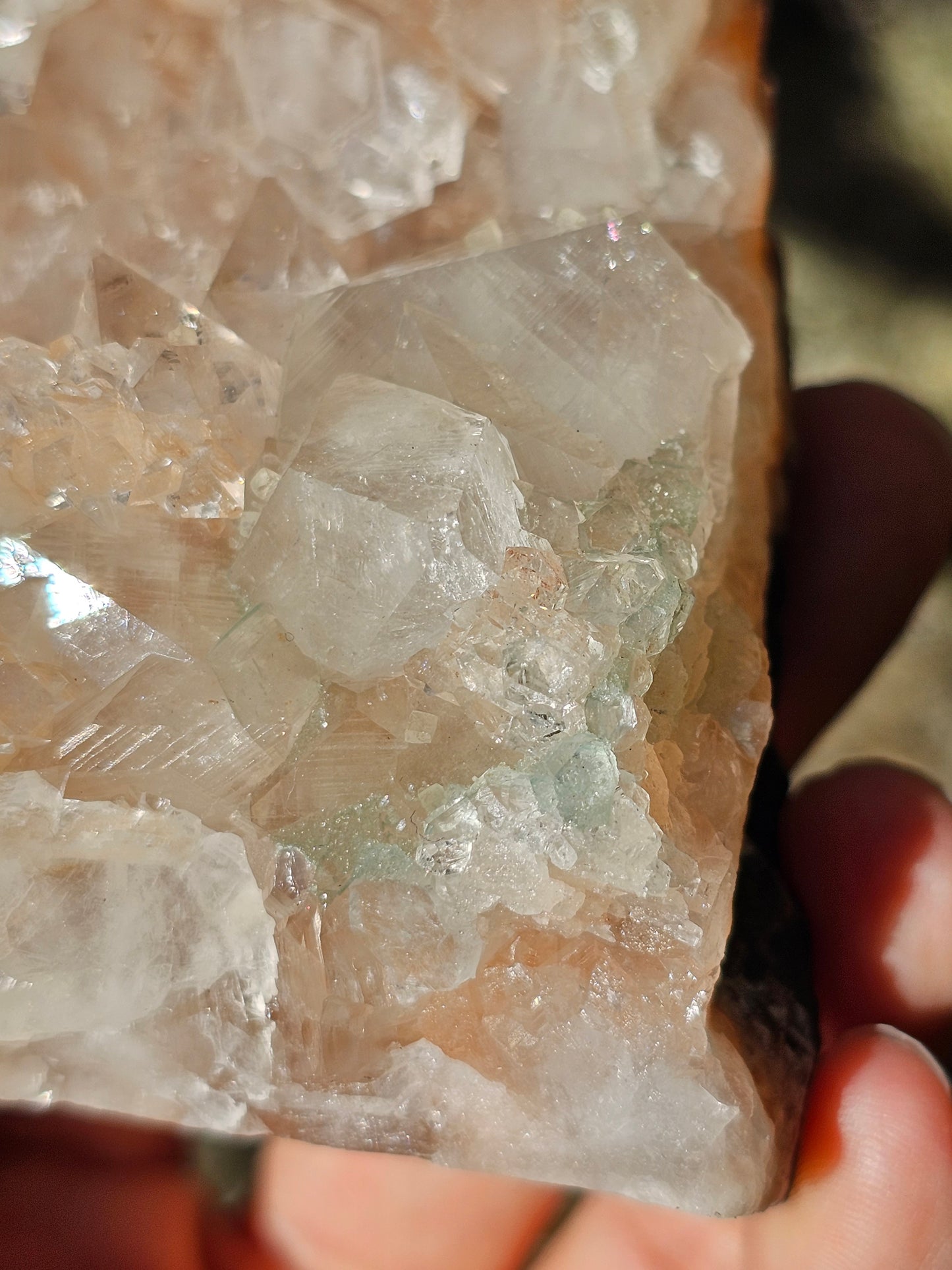 Apophyllite et stilbite sur Heulandite rose I