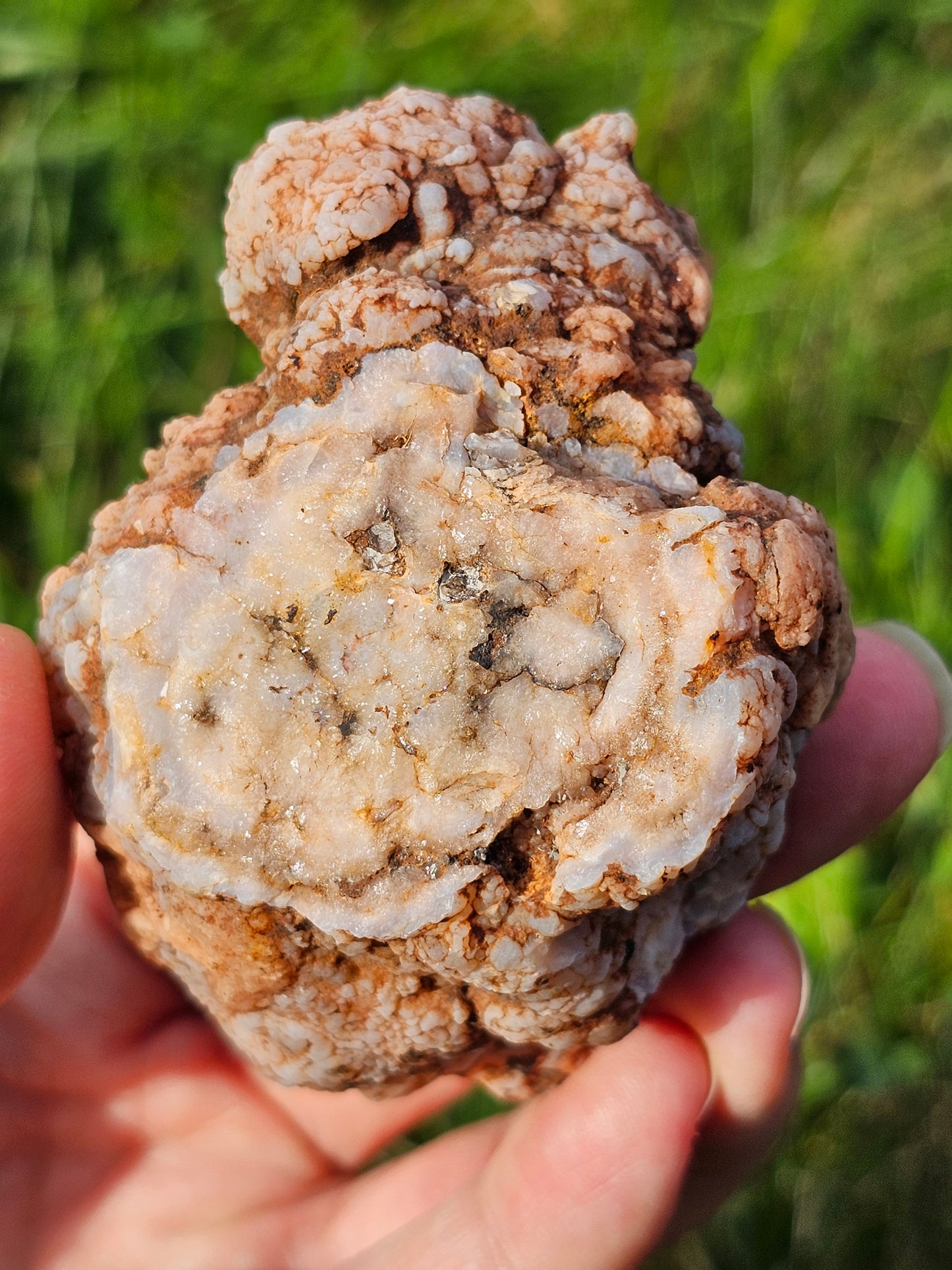 Demi géode Agate fleurs