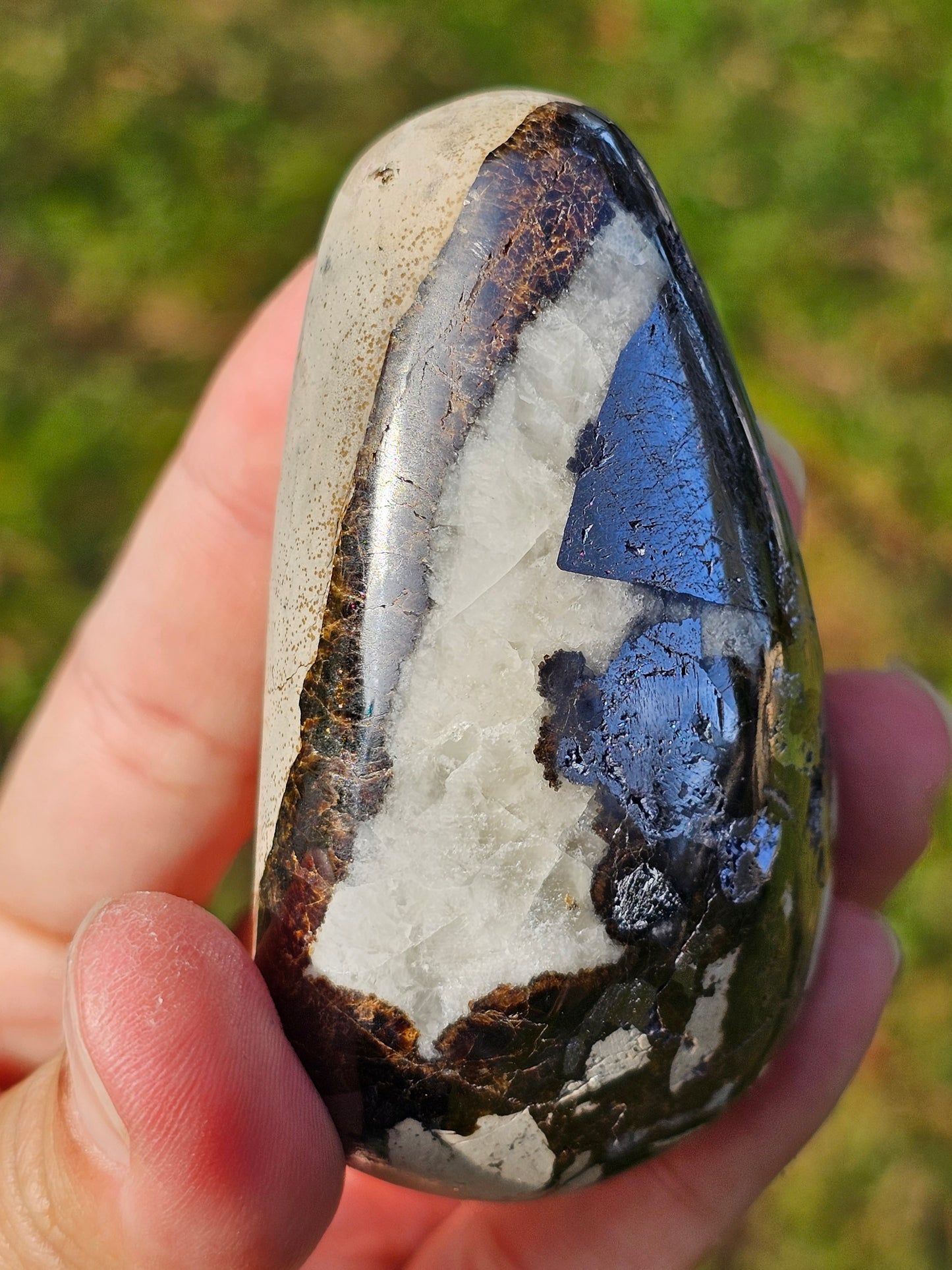 Gros galet galène et quartz