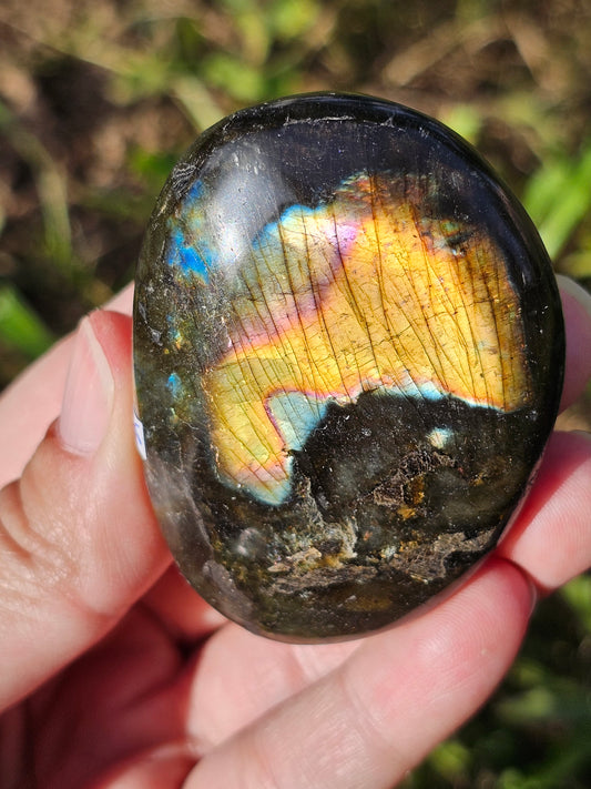 Galet Labradorite noire ( à choisir)