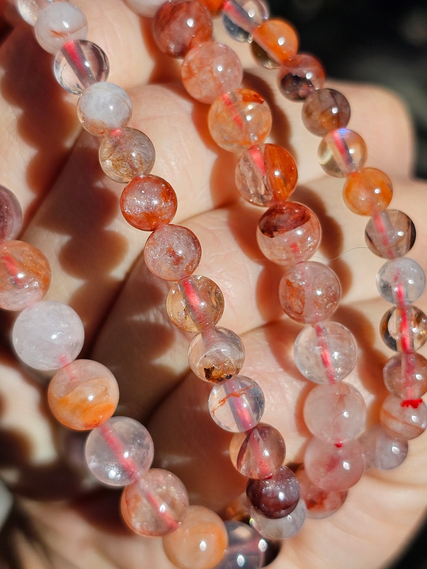 Bracelet Quartz Hématoïde rouge (2 tailles)