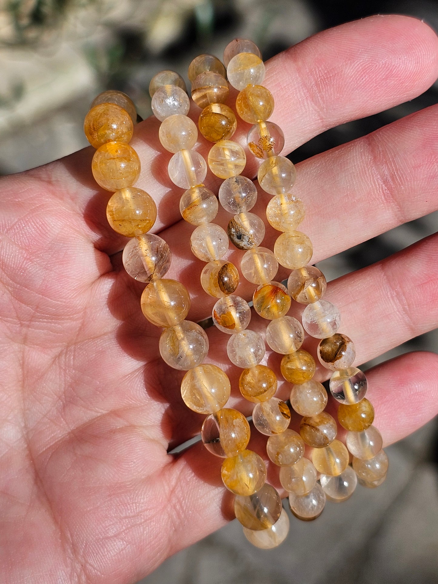 Bracelet Quartz Hématoïde jaune (2 tailles)
