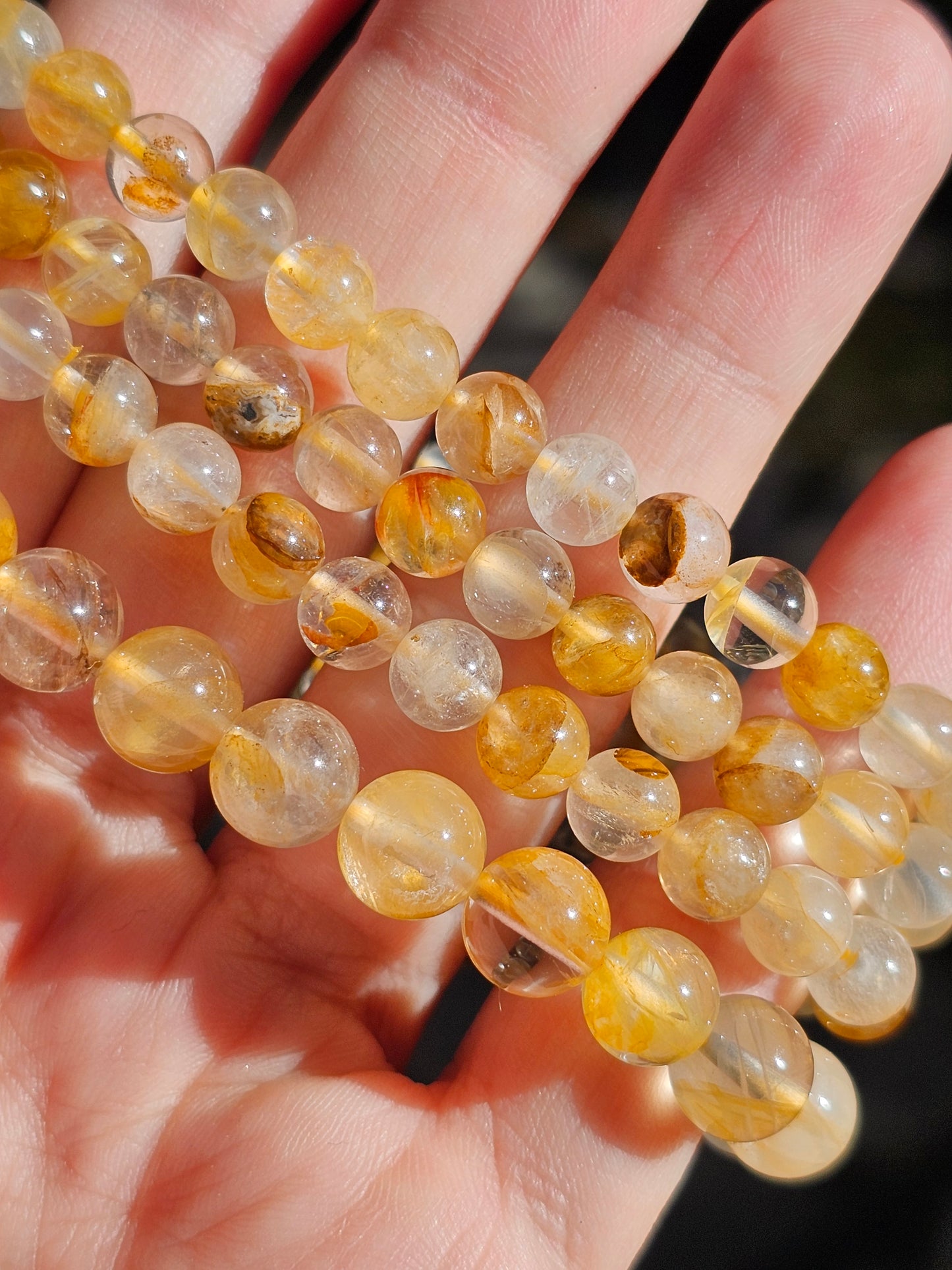 Bracelet Quartz Hématoïde jaune (2 tailles)