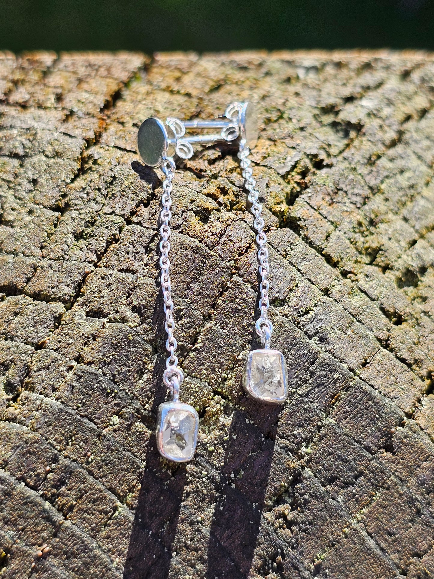 Boucles d'oreilles diamant herkimer