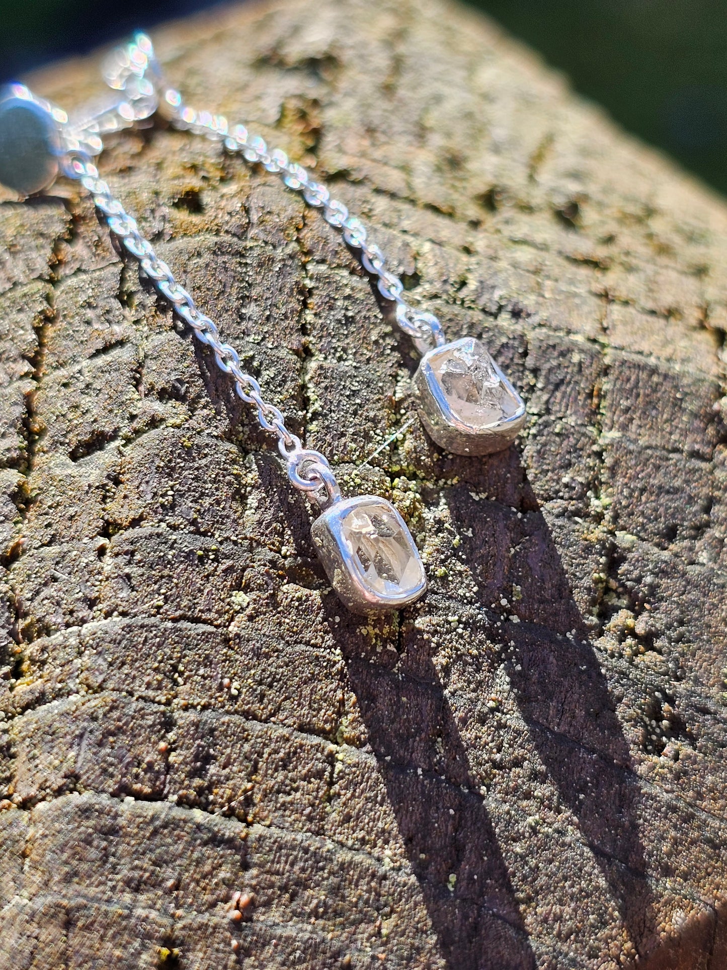 Boucles d'oreilles diamant herkimer