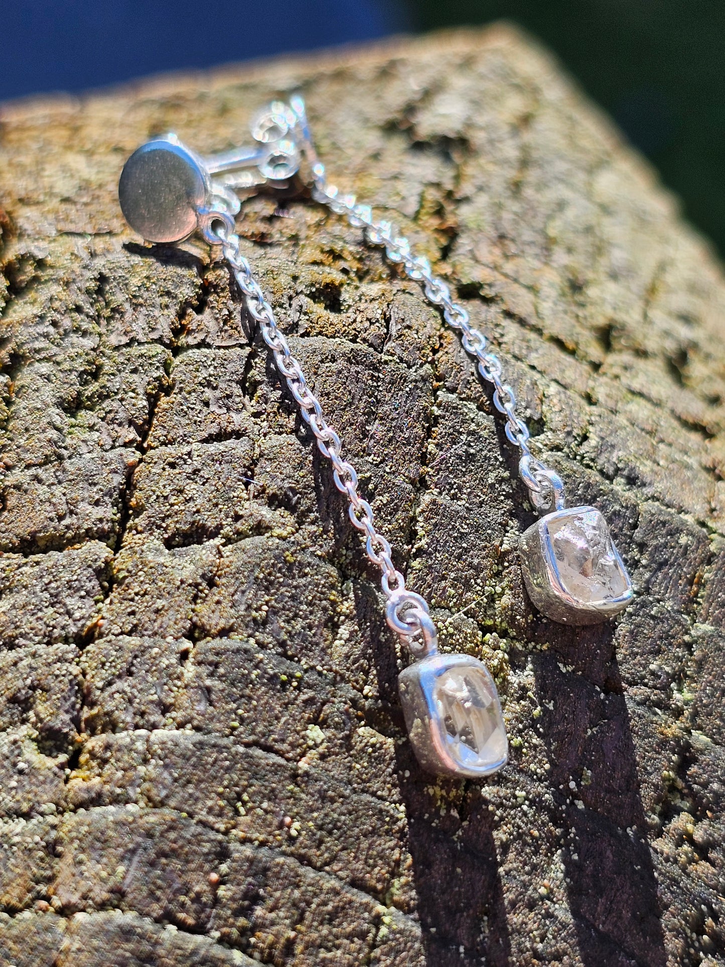 Boucles d'oreilles diamant herkimer