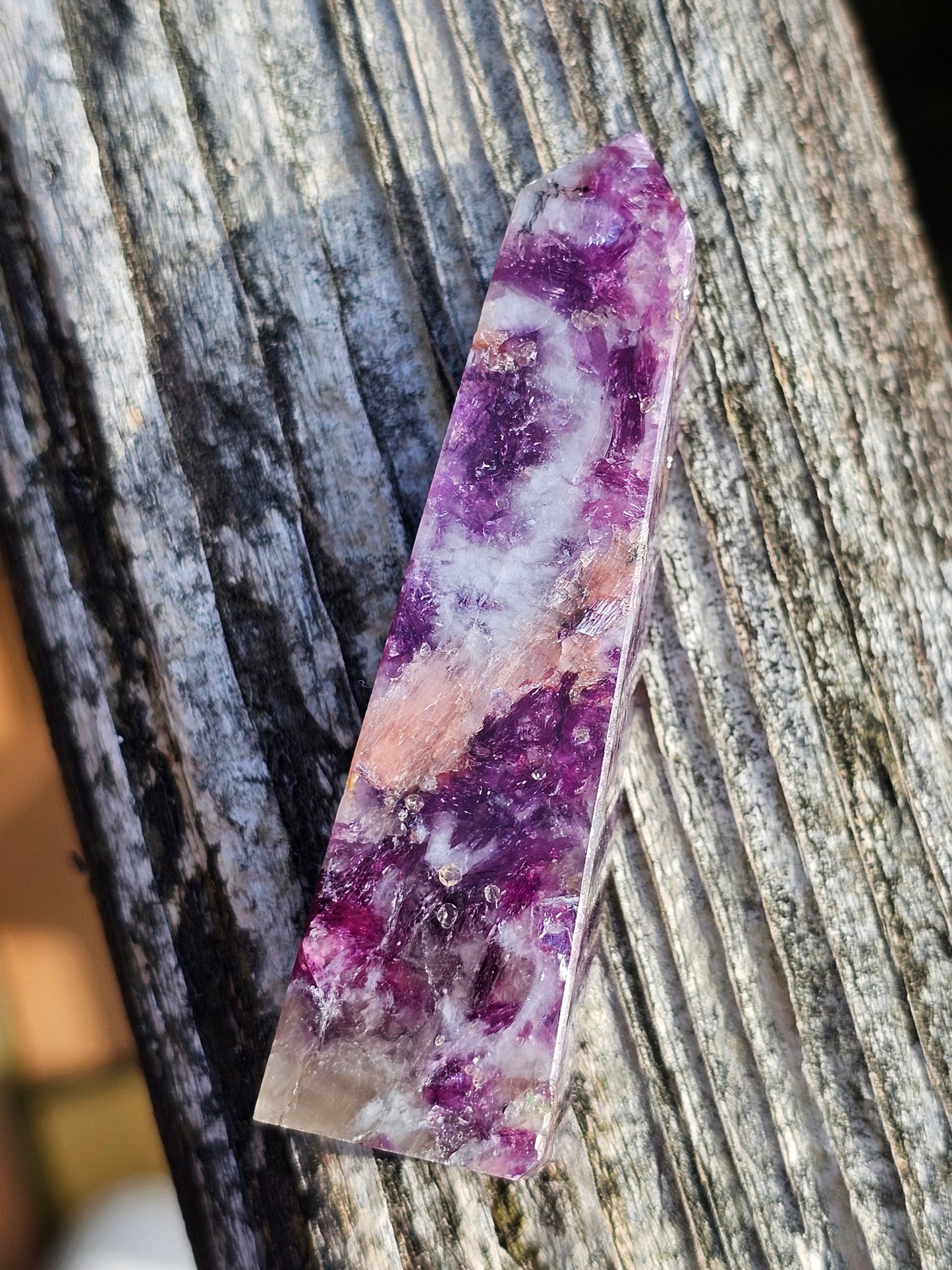 Pointe Lépidolite et Tourmaline rose A