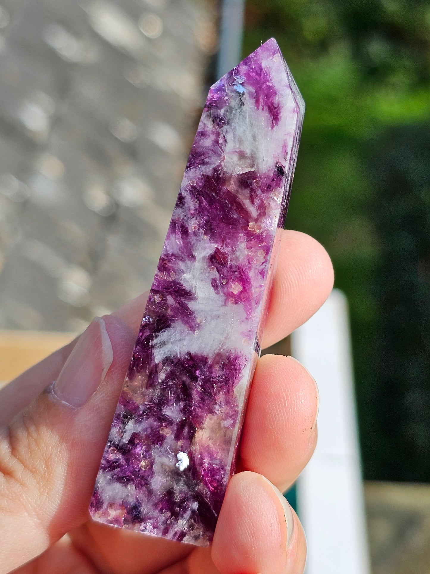 Pointe Lépidolite et Tourmaline rose A