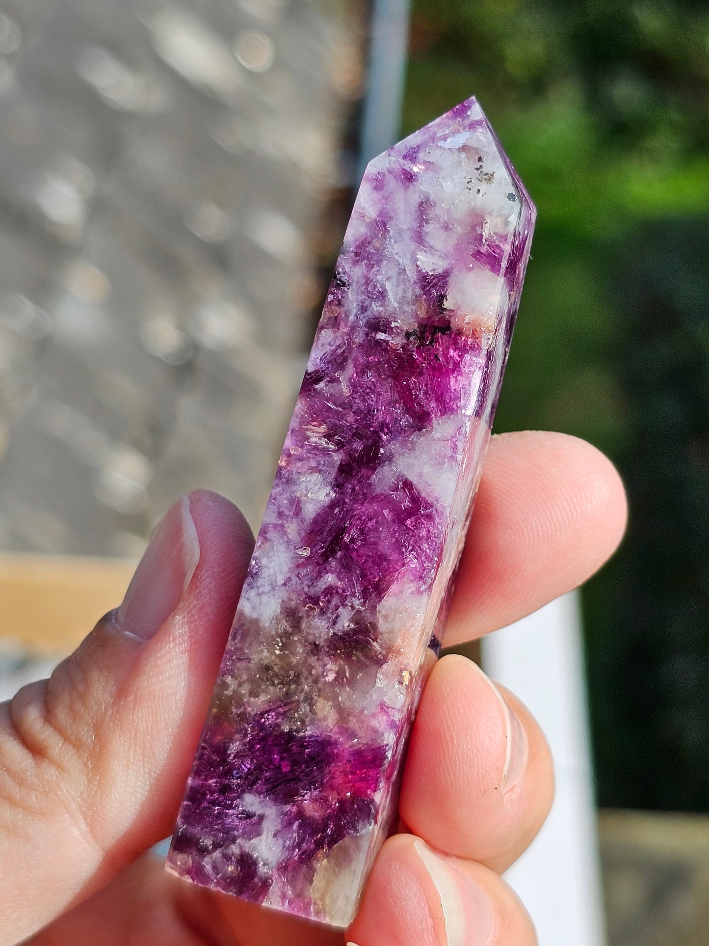 Pointe Lépidolite et Tourmaline rose A