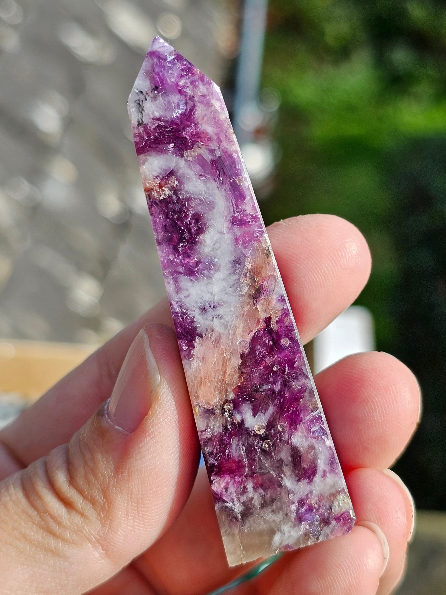 Pointe Lépidolite et Tourmaline rose A