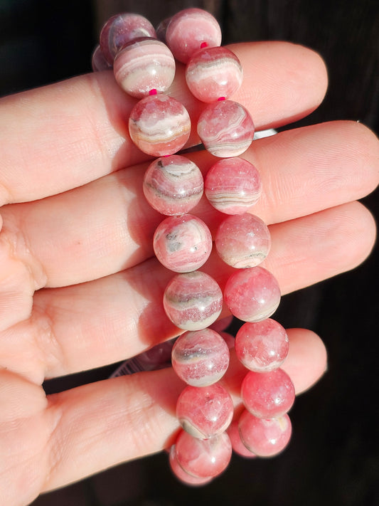 Bracelet Rhodochrosite (3 tailles de perles)