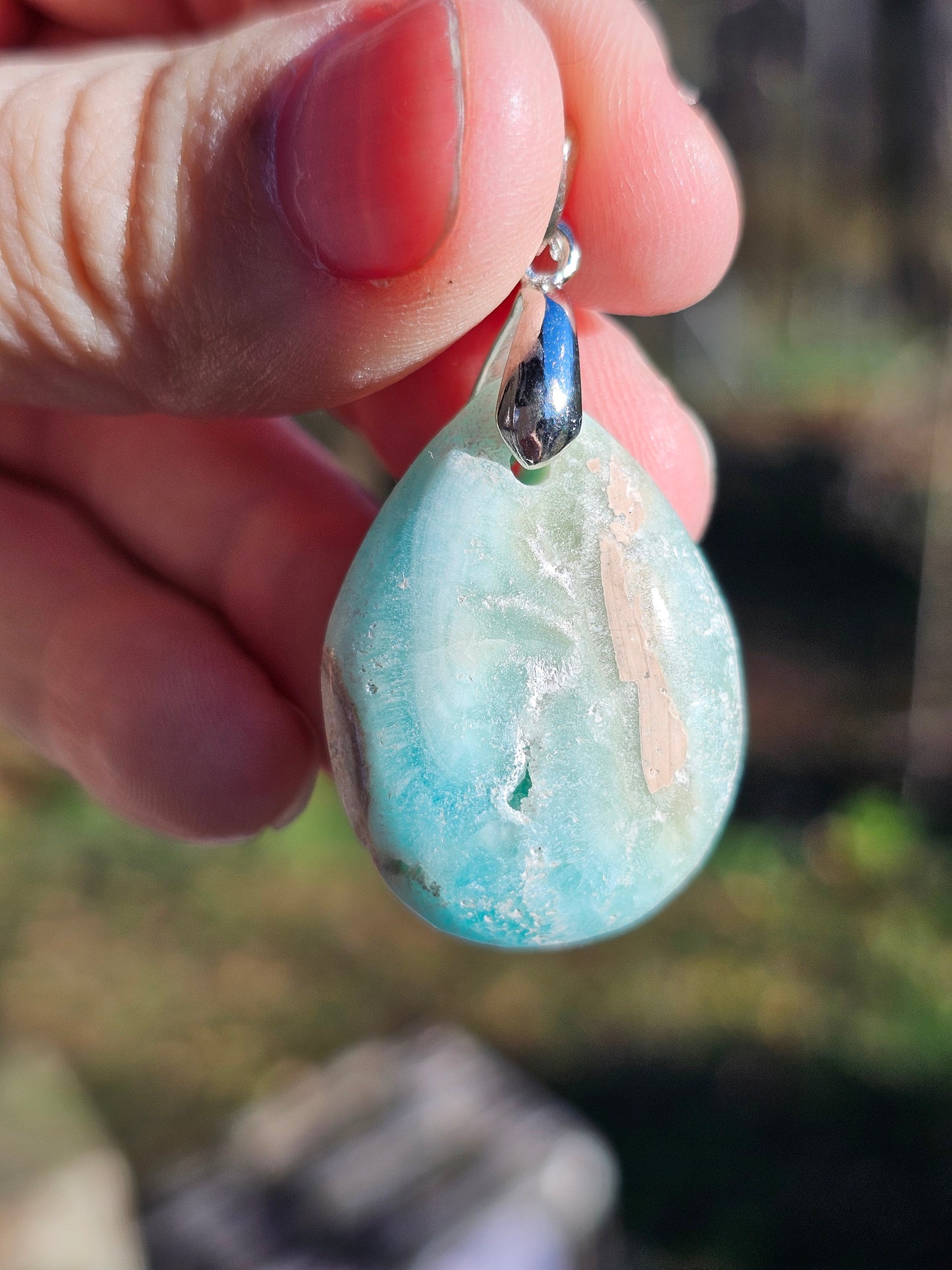 Pendentif Aragonite bleue (à choisir)