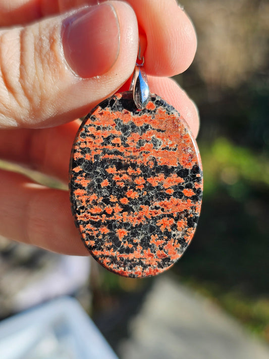 Pendentif Obsidienne fleurie (à choisir)