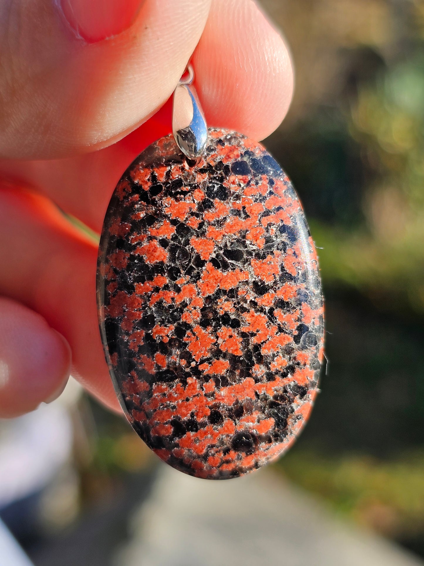 Pendentif Obsidienne fleurie (à choisir)