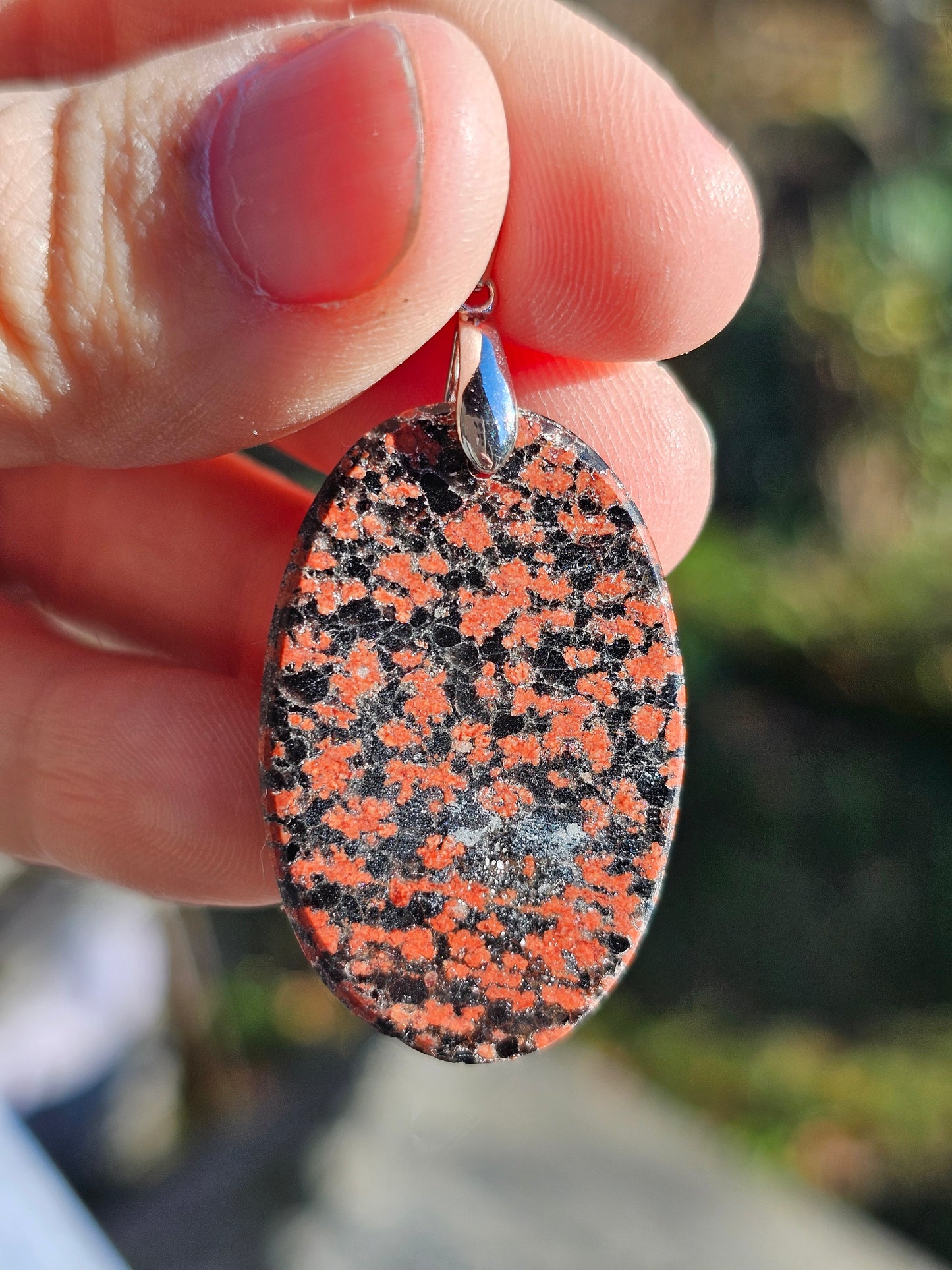 Pendentif Obsidienne fleurie (à choisir)