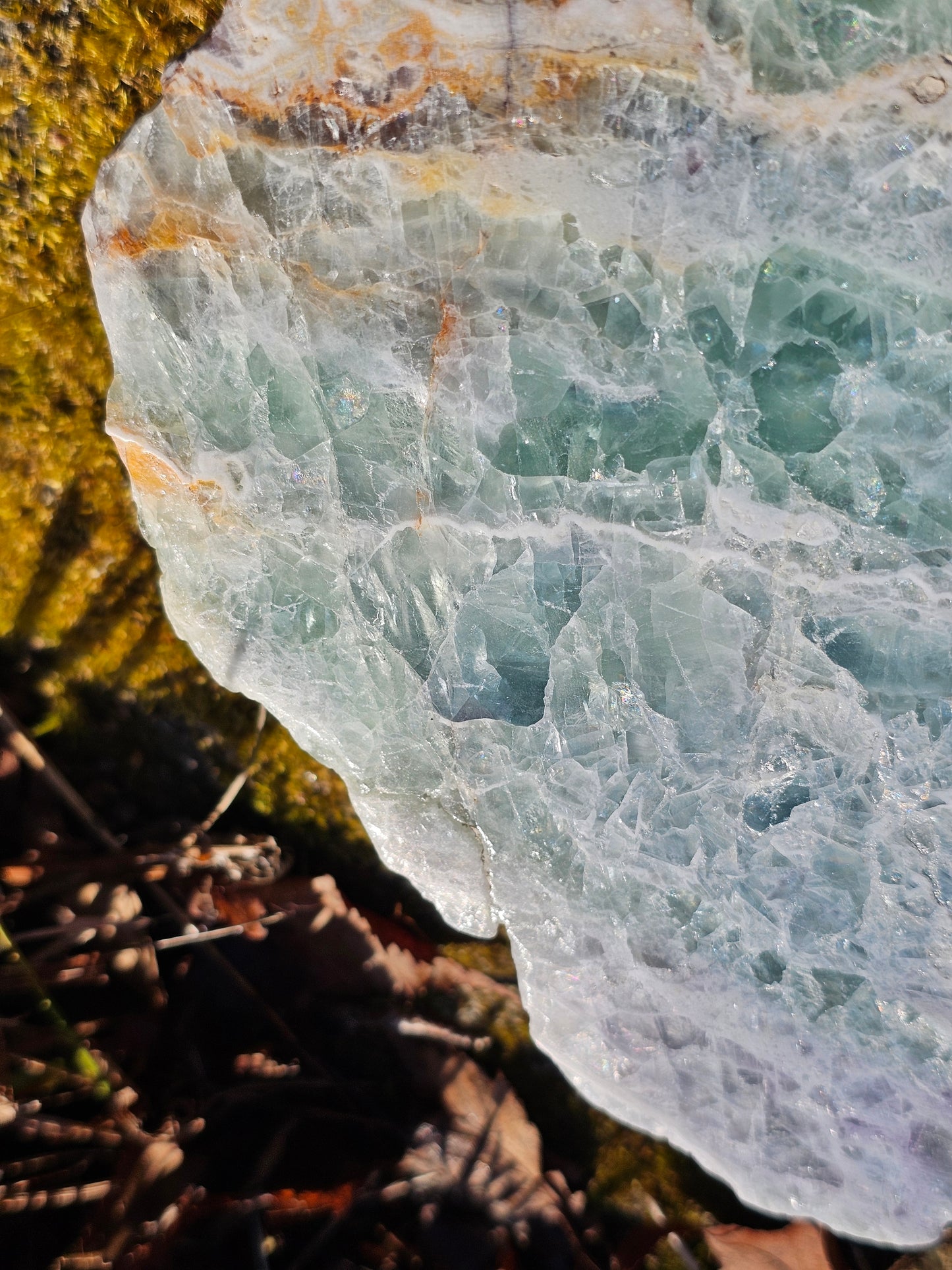 Sublime Tranche polie de Fluorite d'Auvergne