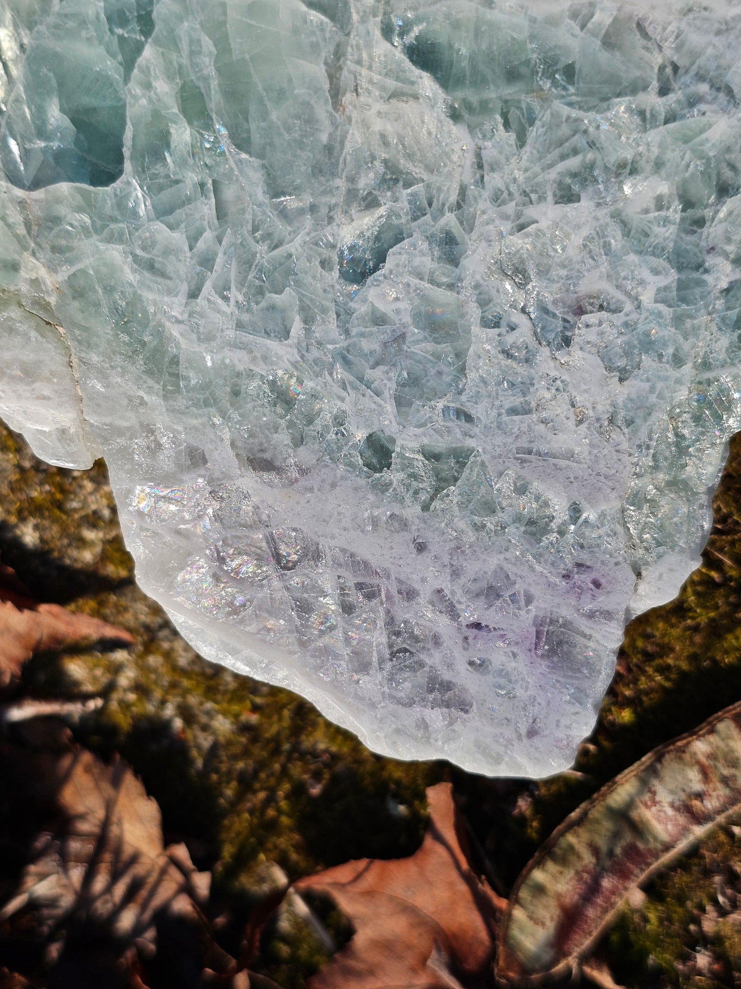 Sublime Tranche polie de Fluorite d'Auvergne