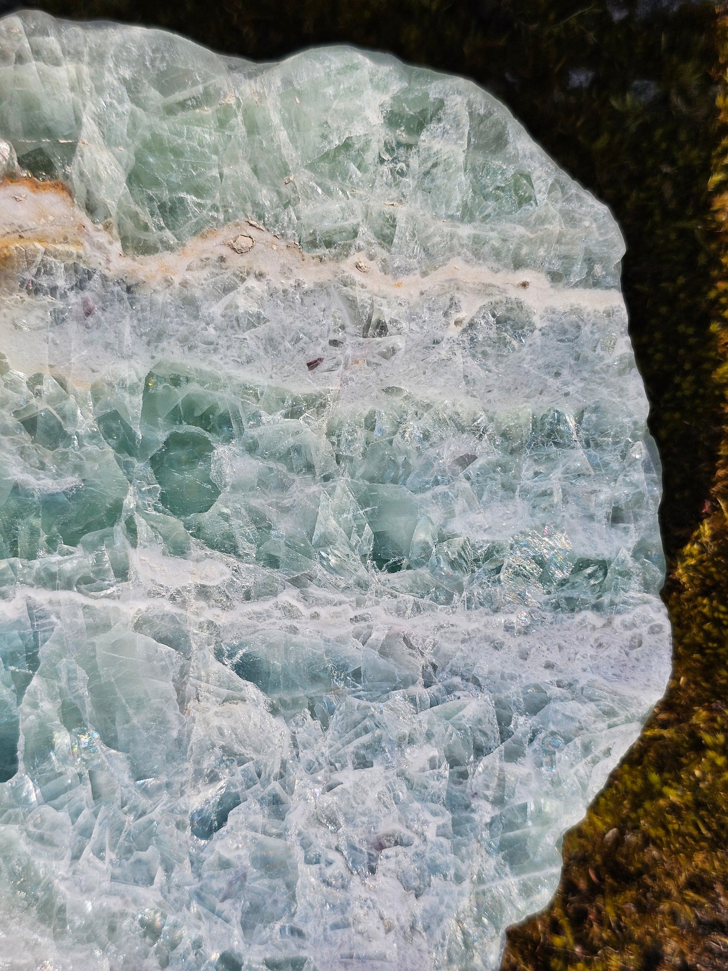 Sublime Tranche polie de Fluorite d'Auvergne