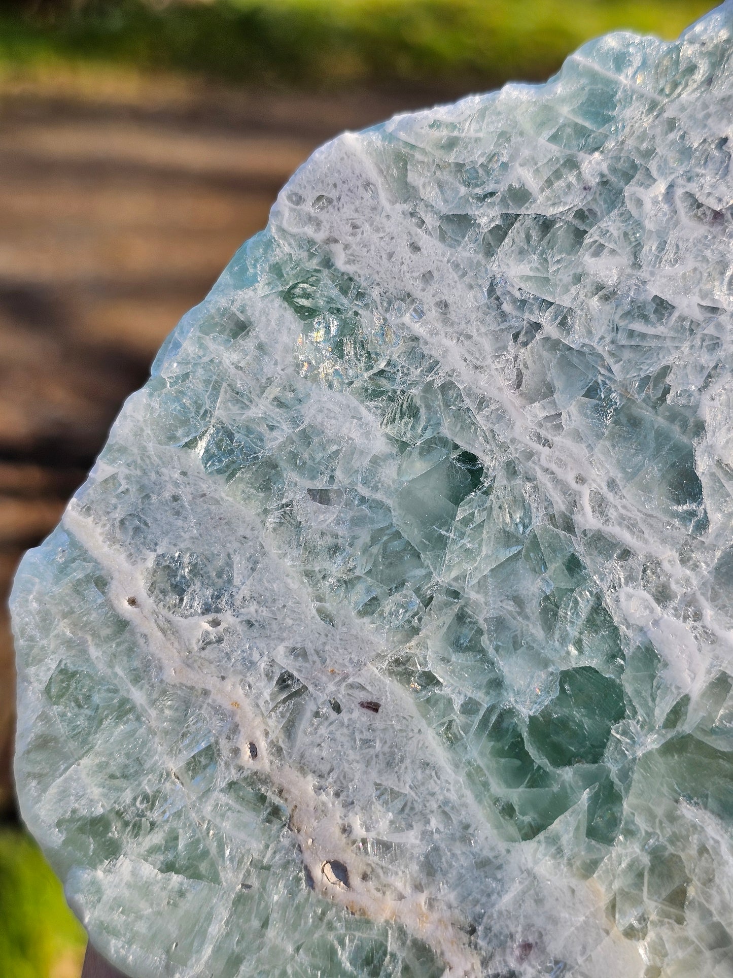 Sublime Tranche polie de Fluorite d'Auvergne