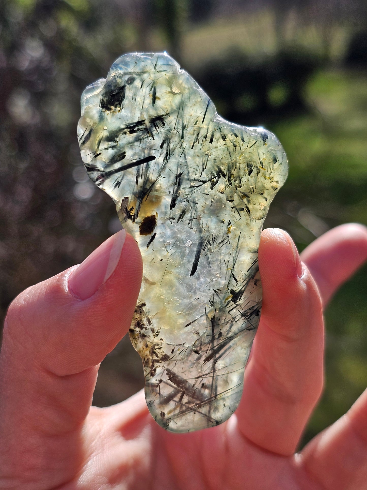 Tranche de Prehnite à inclusions d'Epidote B
