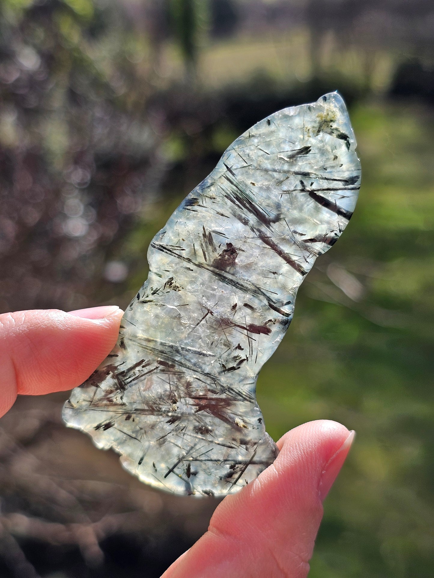 Tranche de Prehnite à inclusions d'Epidote C