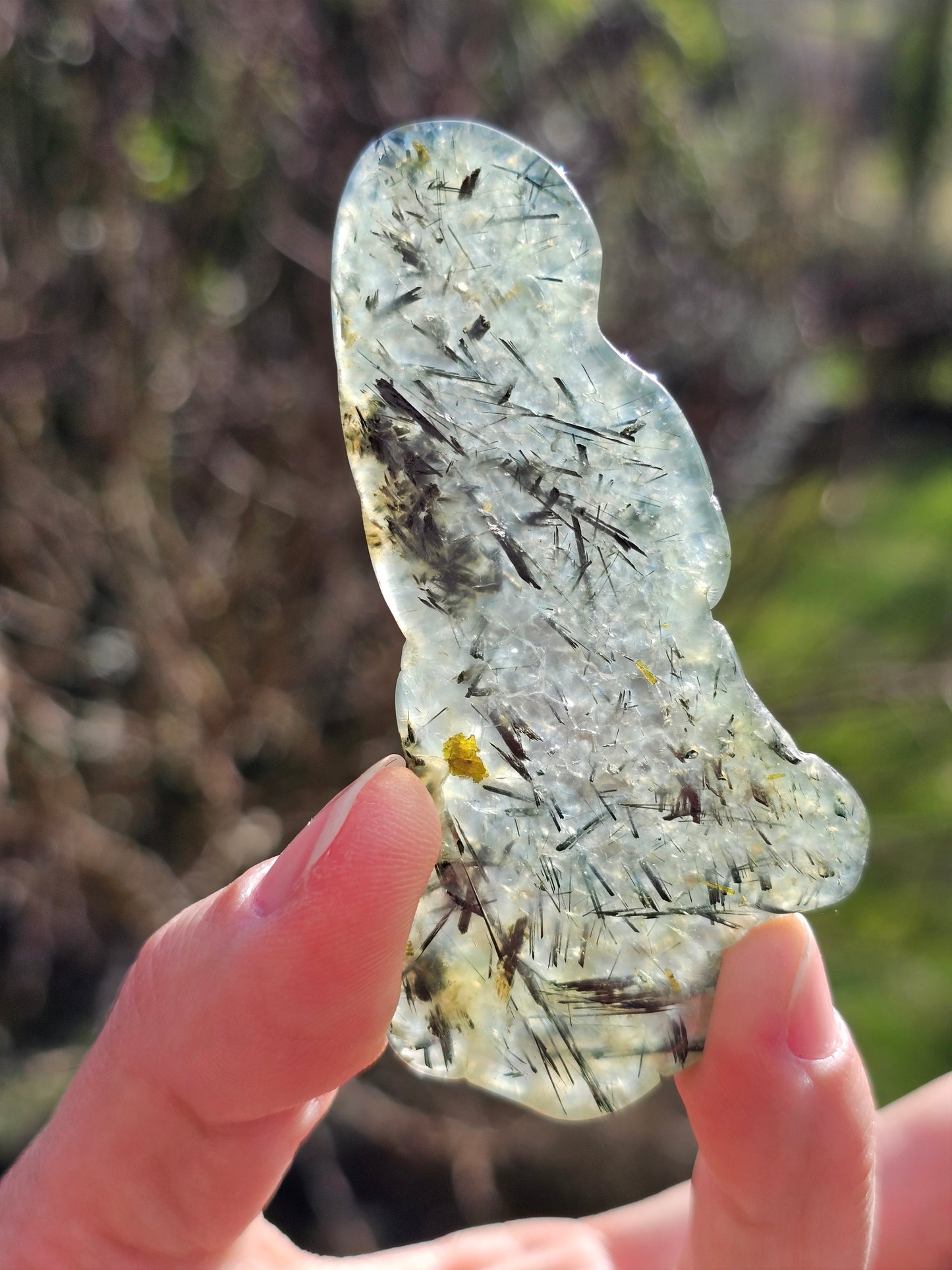 Tranche de Prehnite à inclusions d'Epidote F