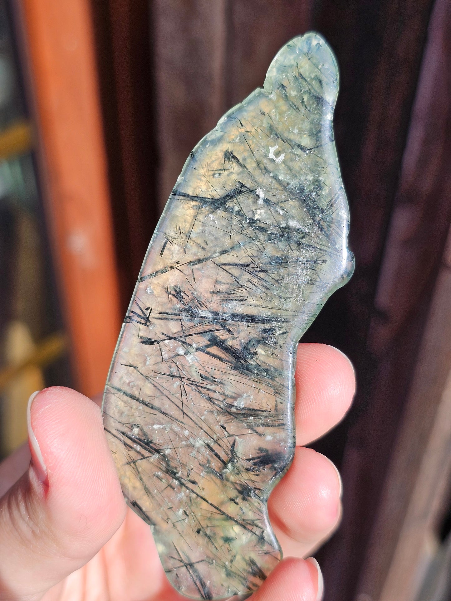 Tranche de Prehnite à inclusions d'Epidote H