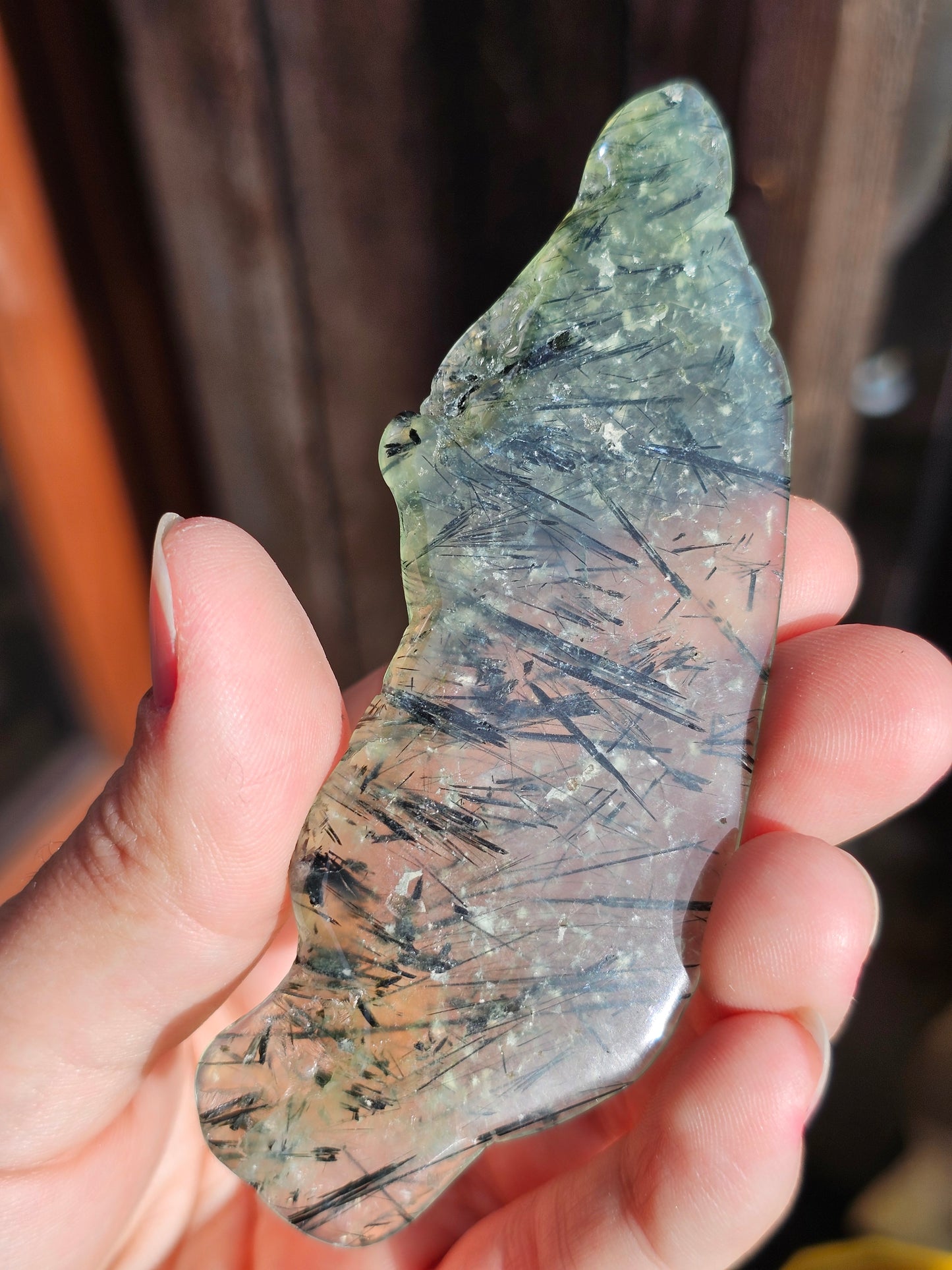 Tranche de Prehnite à inclusions d'Epidote H