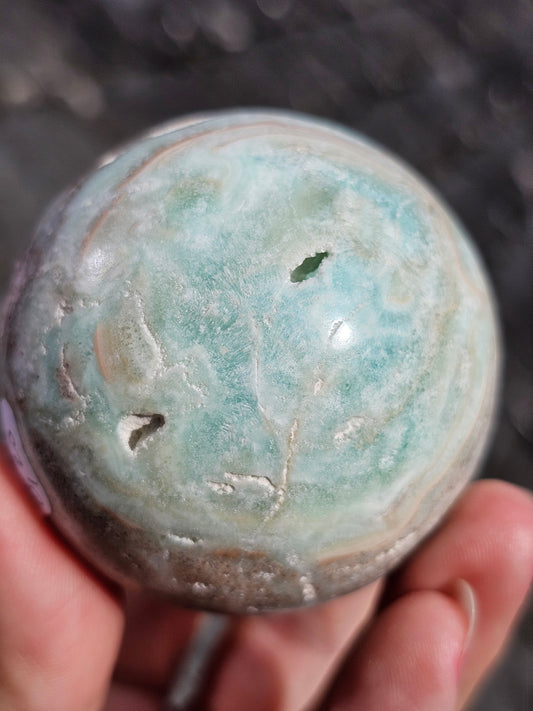Sphère Aragonite bleue