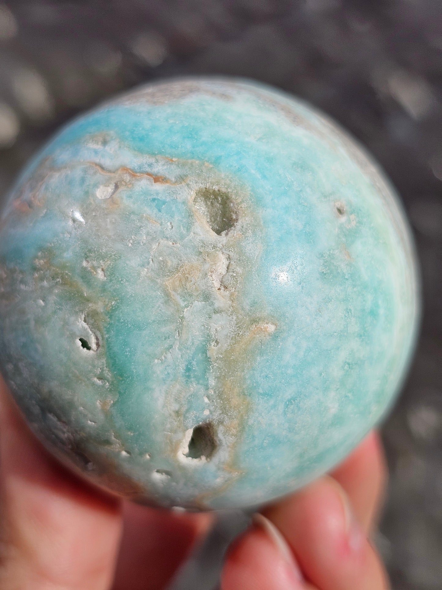 Sphère Aragonite bleue
