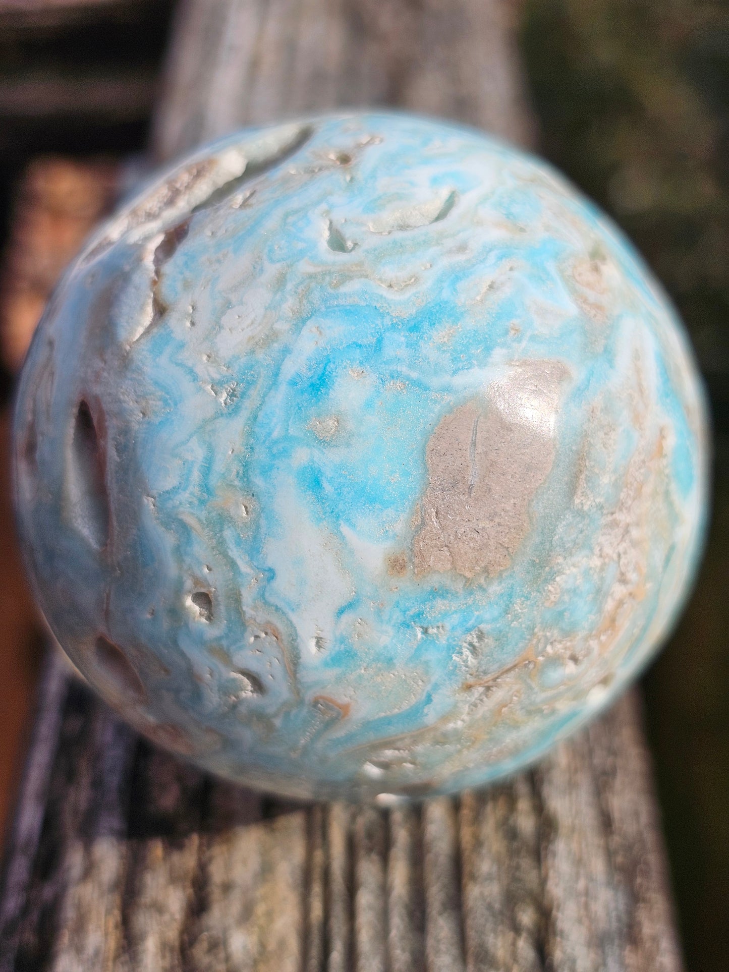 Sphère Aragonite bleue n°2