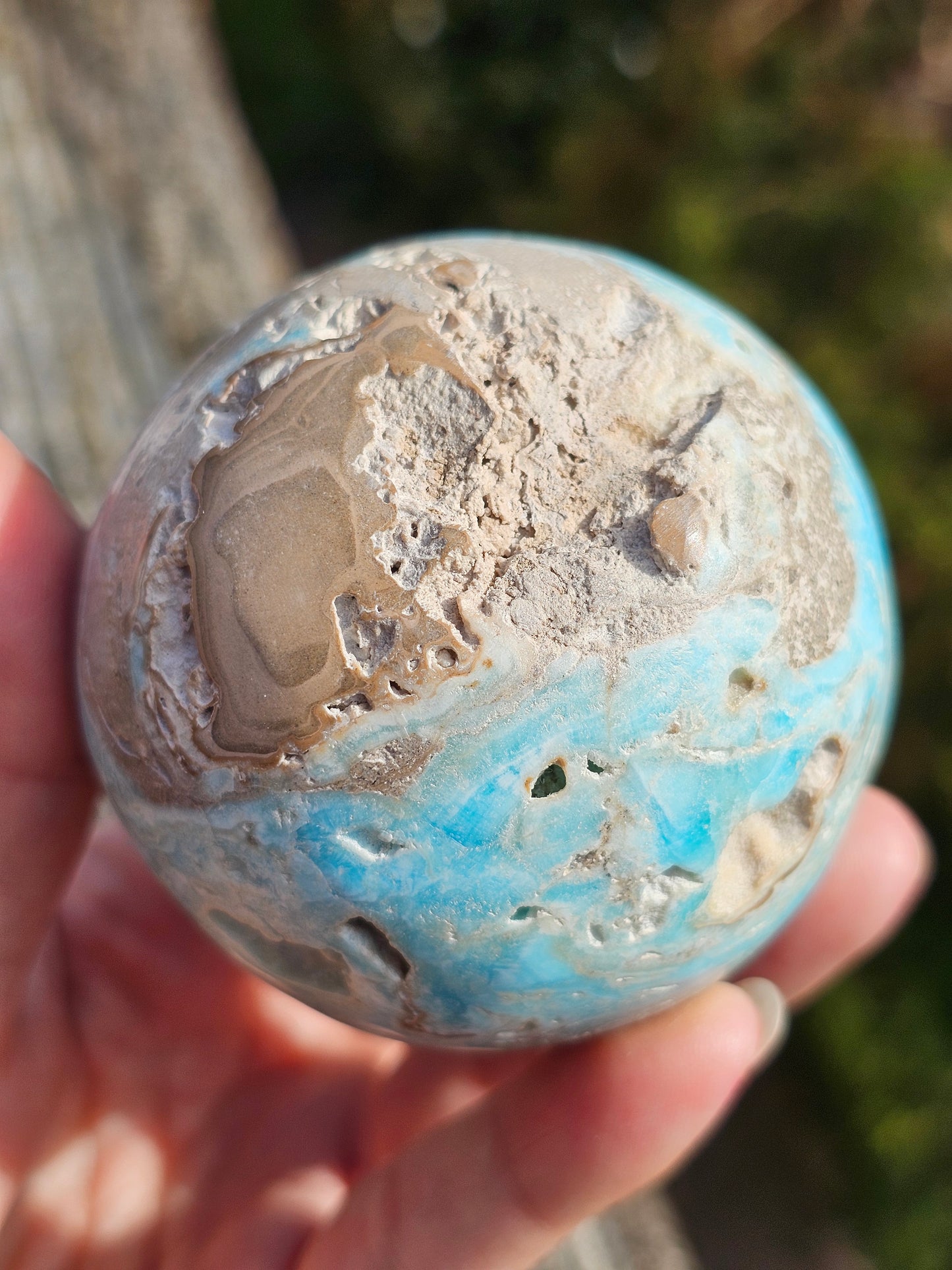 Sphère Aragonite bleue n°2