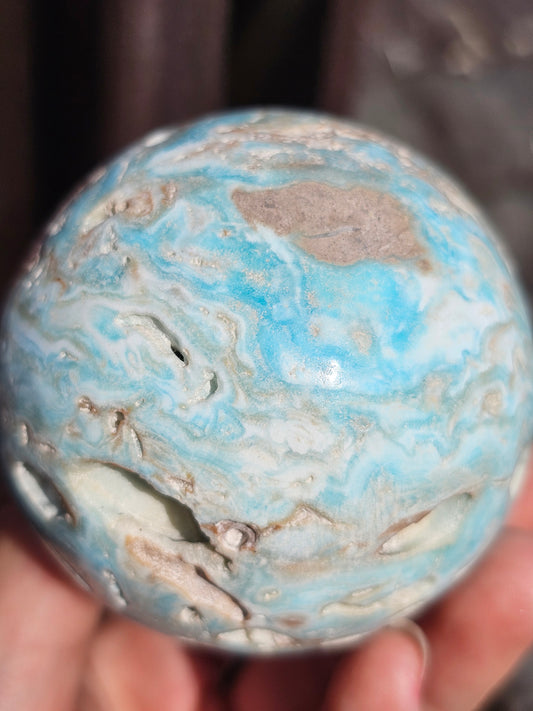Sphère Aragonite bleue n°2