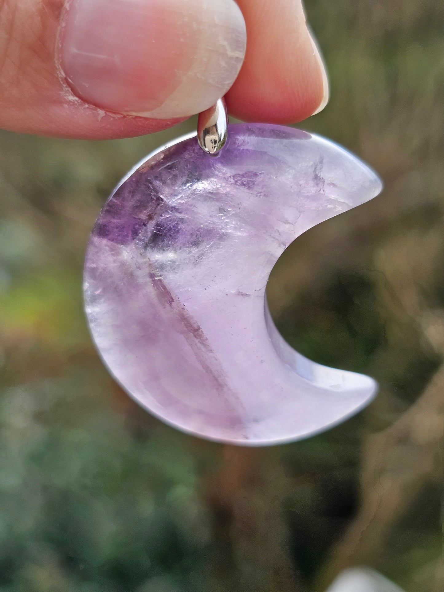 Pendentif Lune en Améthyste