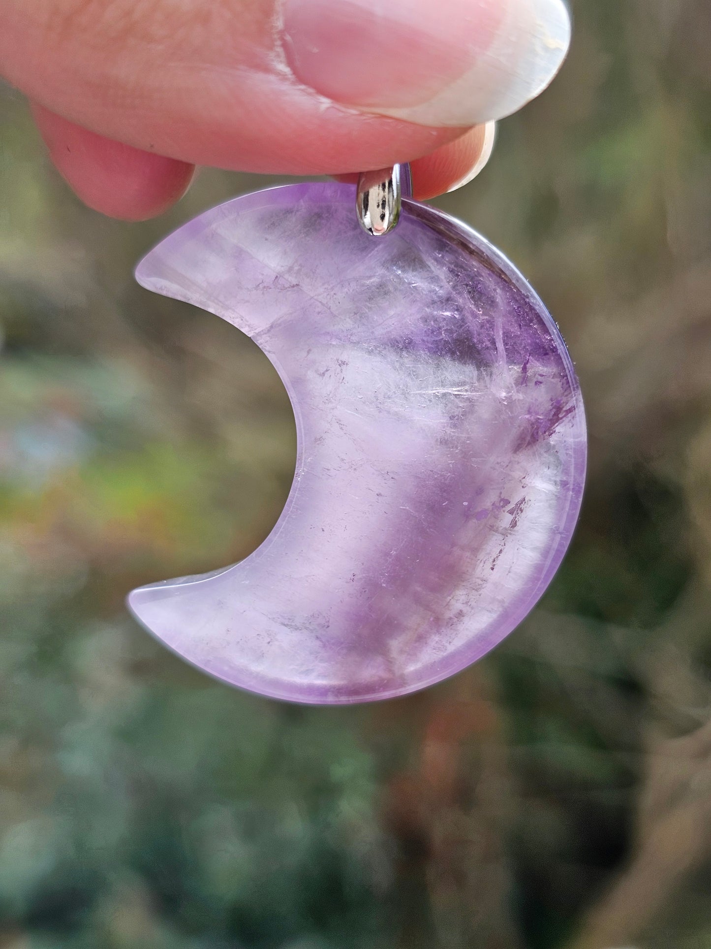 Pendentif Lune en Améthyste