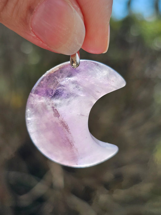 Pendentif Lune en Améthyste