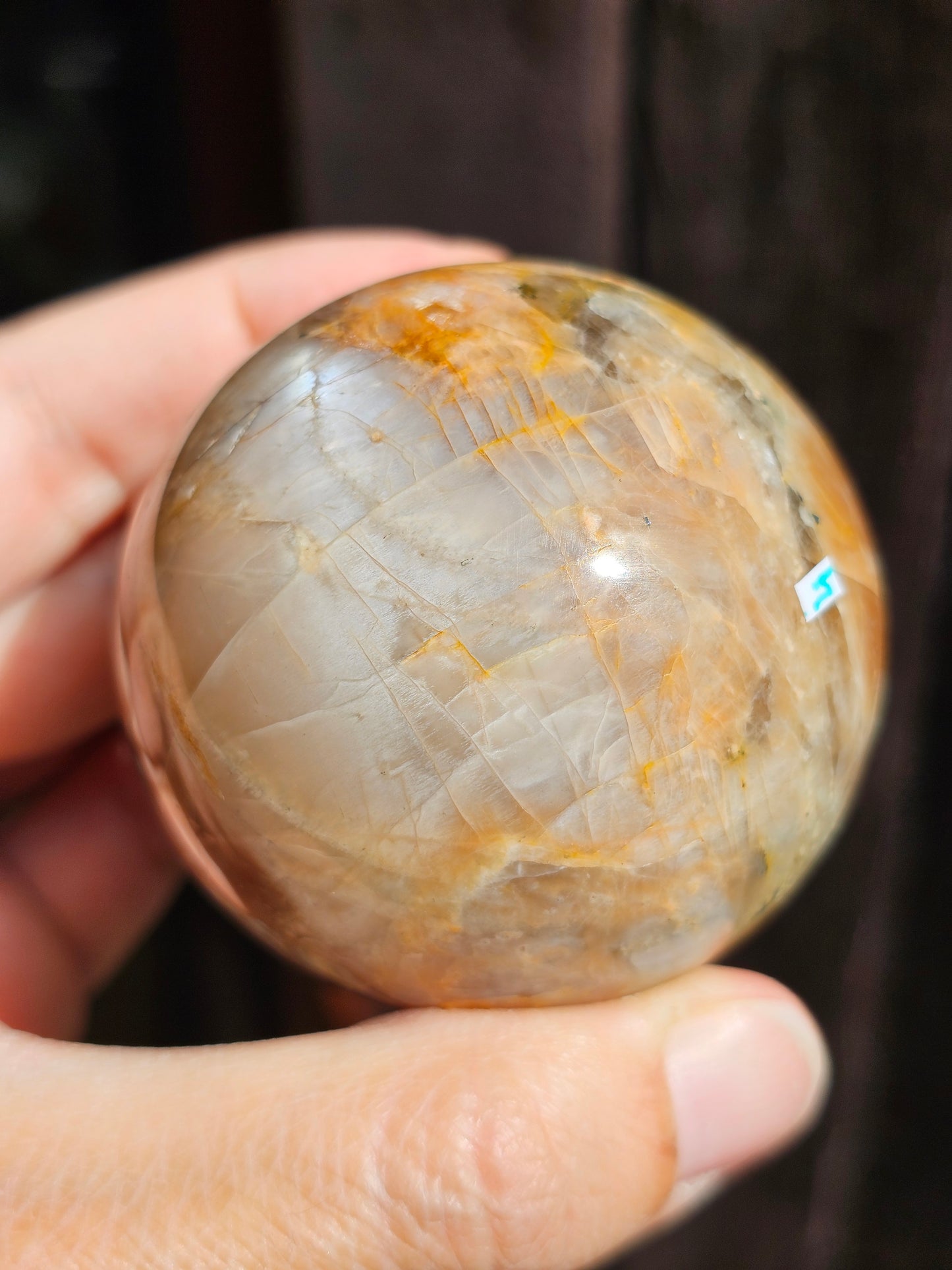 Sphère Pierre de Lune grise et orange J
