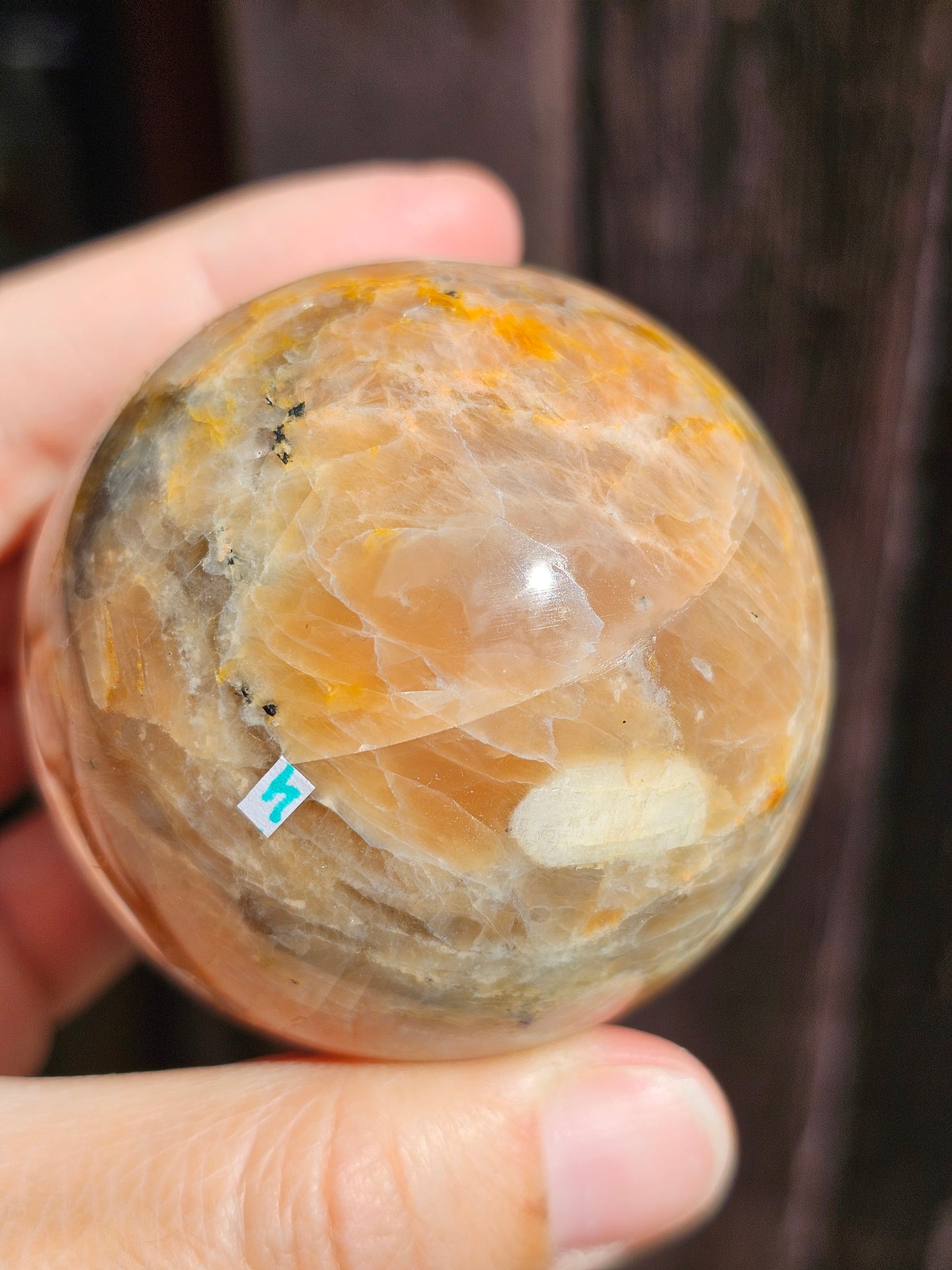 Sphère Pierre de Lune grise et orange J