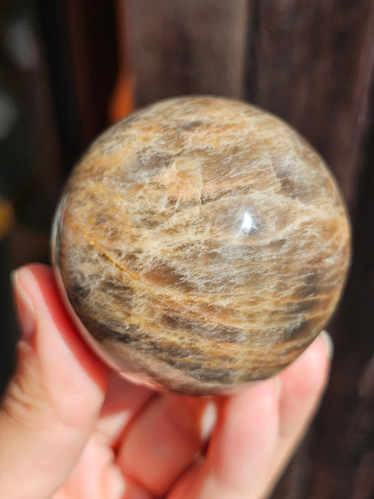 Sphère Pierre de Lune noire et brune brune C