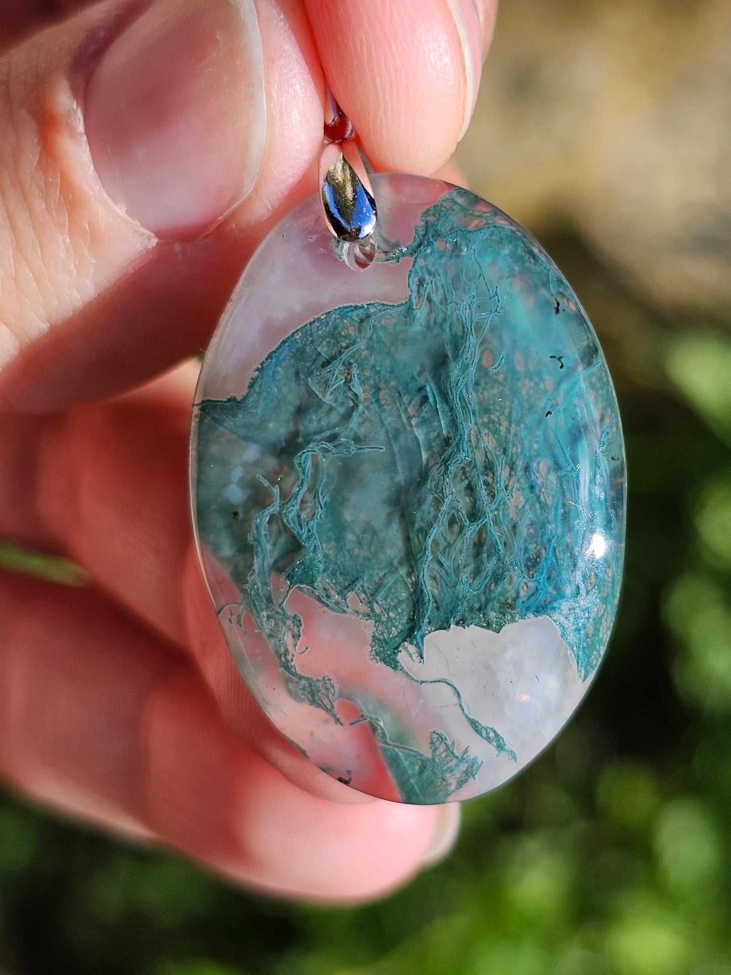 Pendentif en Agate mousse
