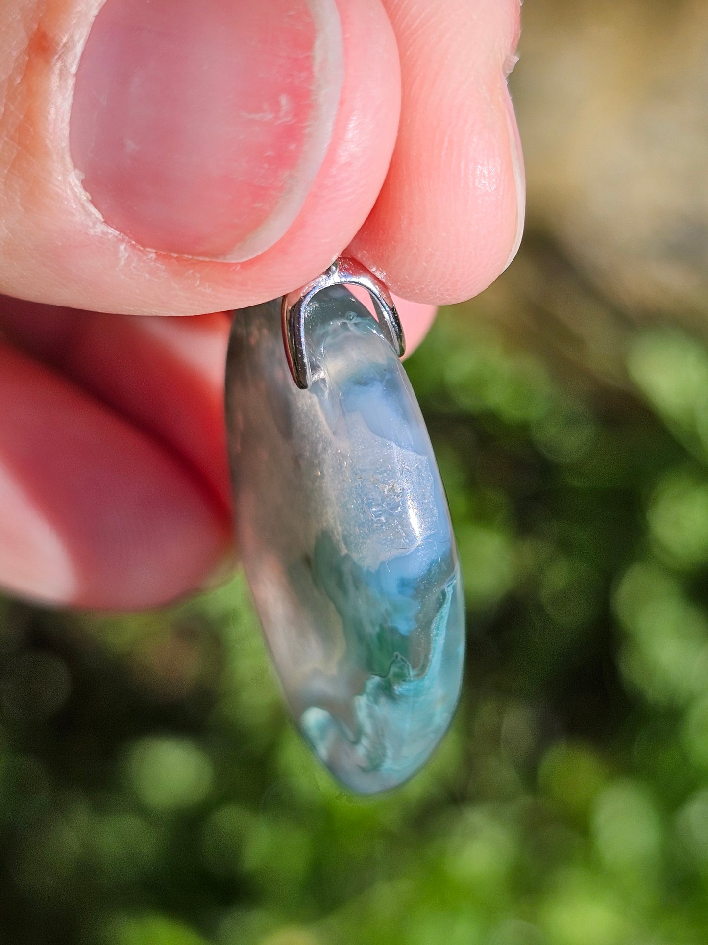 Pendentif en Agate mousse