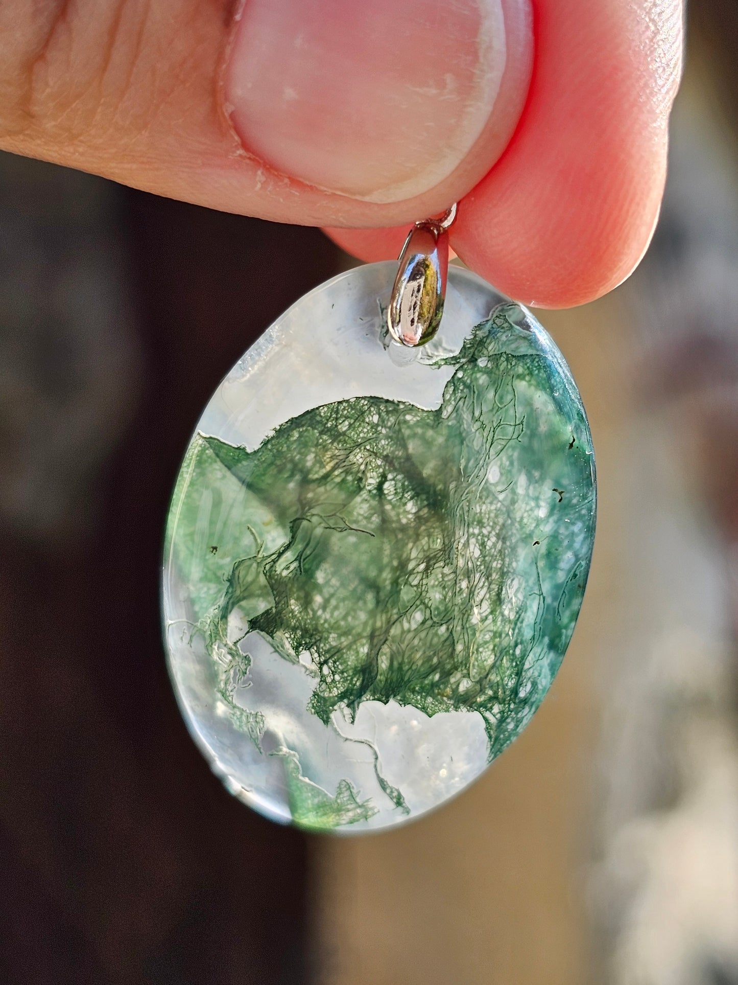 Pendentif en Agate mousse